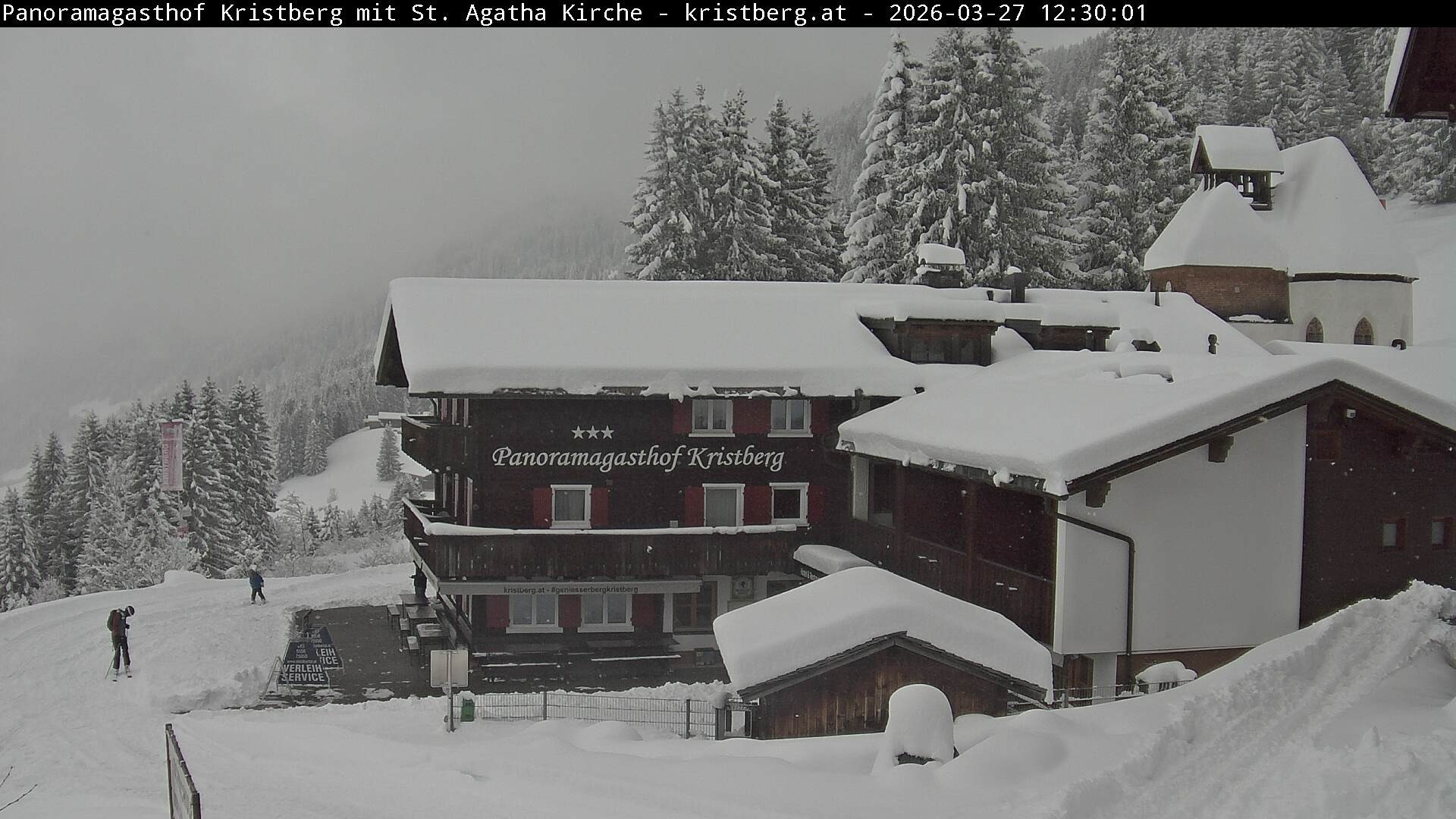 Archived image Webcam Restaurant "Panoramagasthof Kristberg" in Silbertal