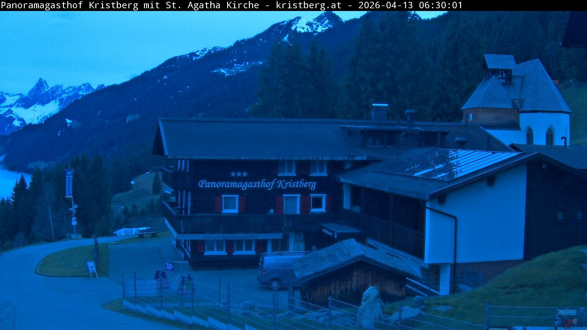 Archived image Webcam Restaurant "Panoramagasthof Kristberg" in Silbertal