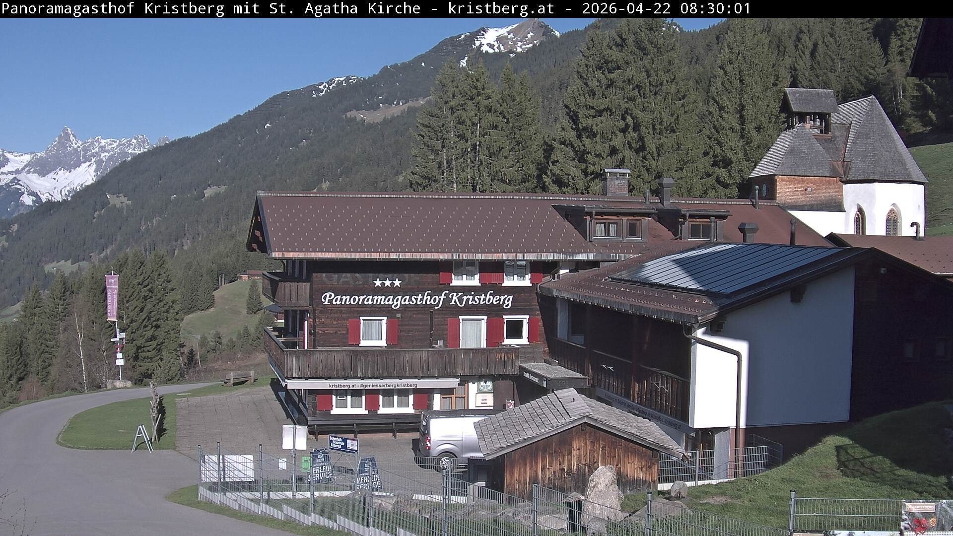 Archived image Webcam Restaurant "Panoramagasthof Kristberg" in Silbertal