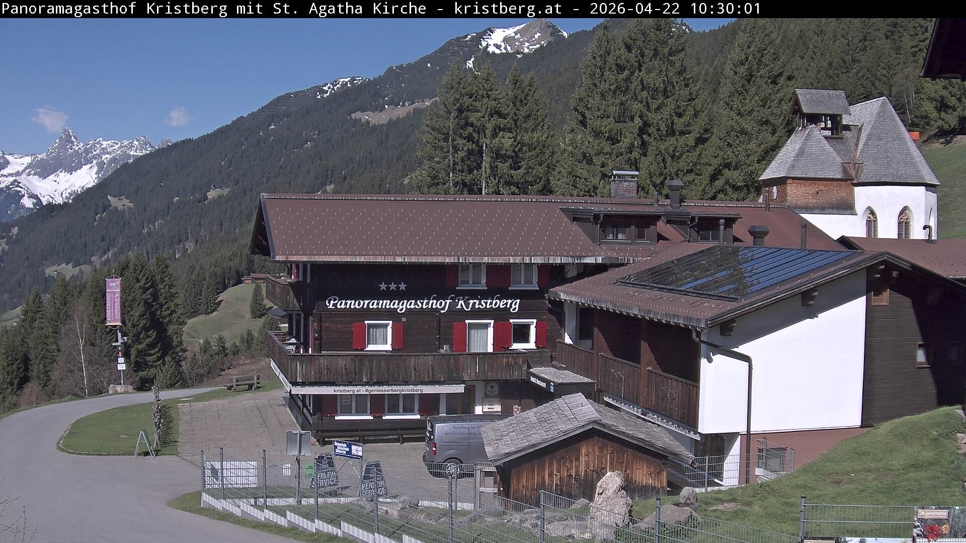 Archived image Webcam Restaurant "Panoramagasthof Kristberg" in Silbertal