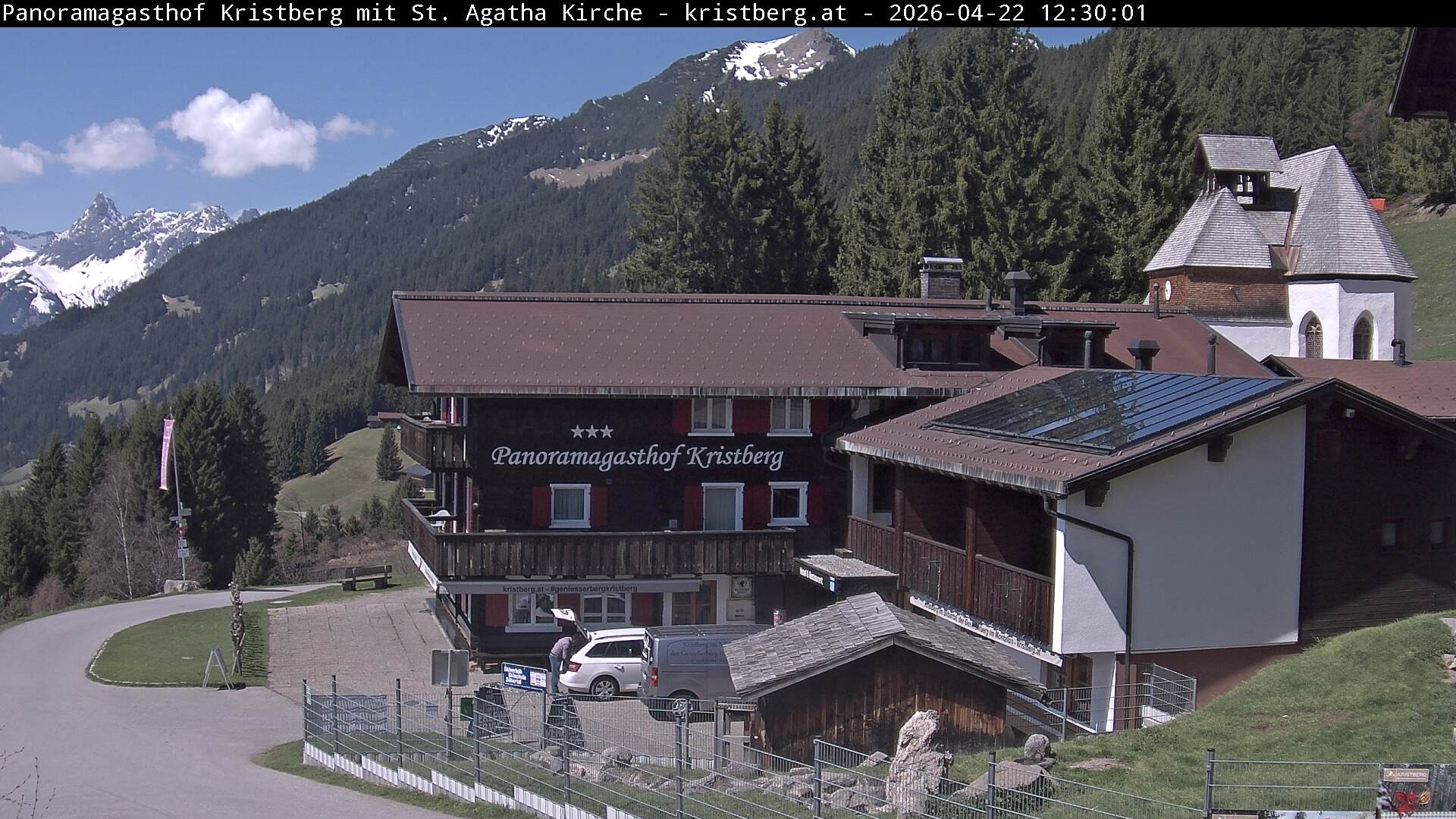 Archived image Webcam Restaurant "Panoramagasthof Kristberg" in Silbertal