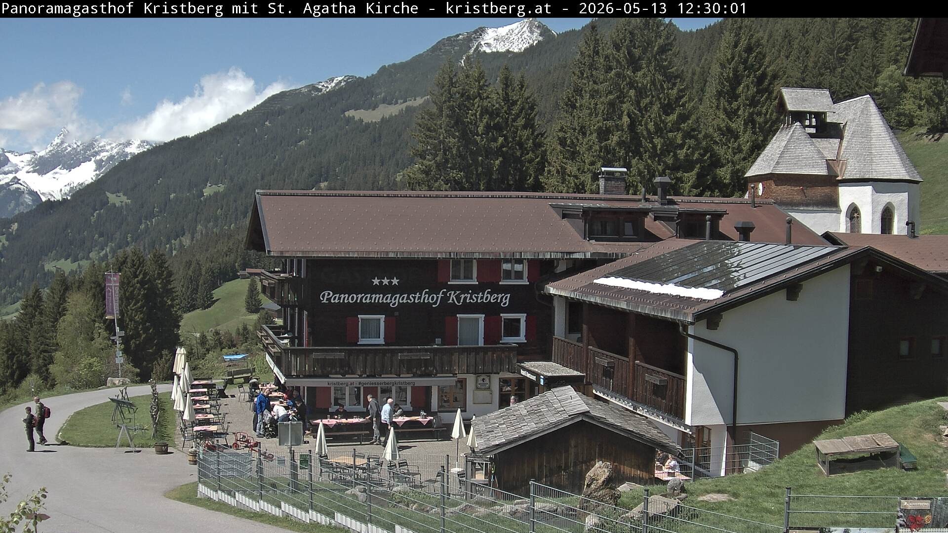 Archived image Webcam Restaurant "Panoramagasthof Kristberg" in Silbertal