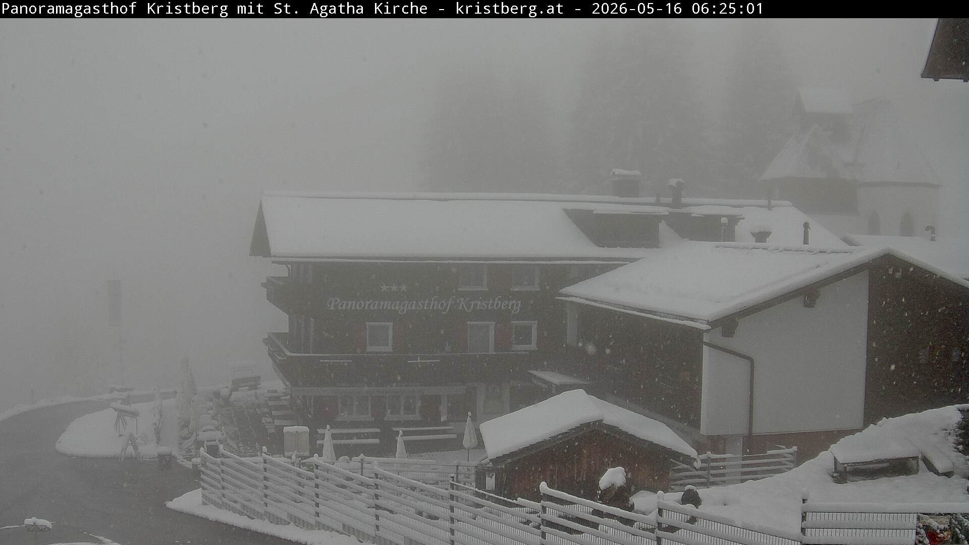 Archived image Webcam Restaurant "Panoramagasthof Kristberg" in Silbertal