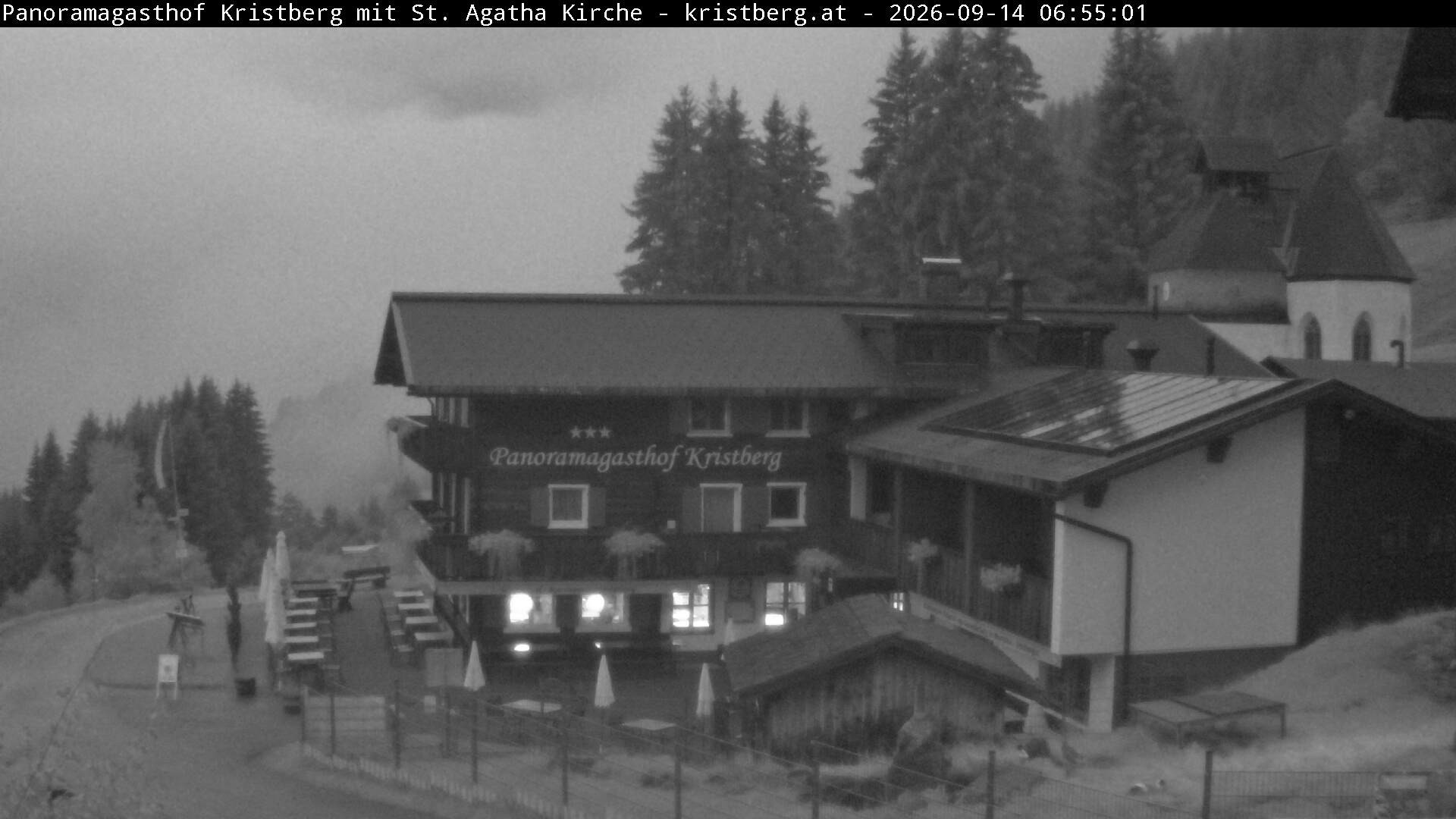Archived image Webcam Restaurant "Panoramagasthof Kristberg" in Silbertal