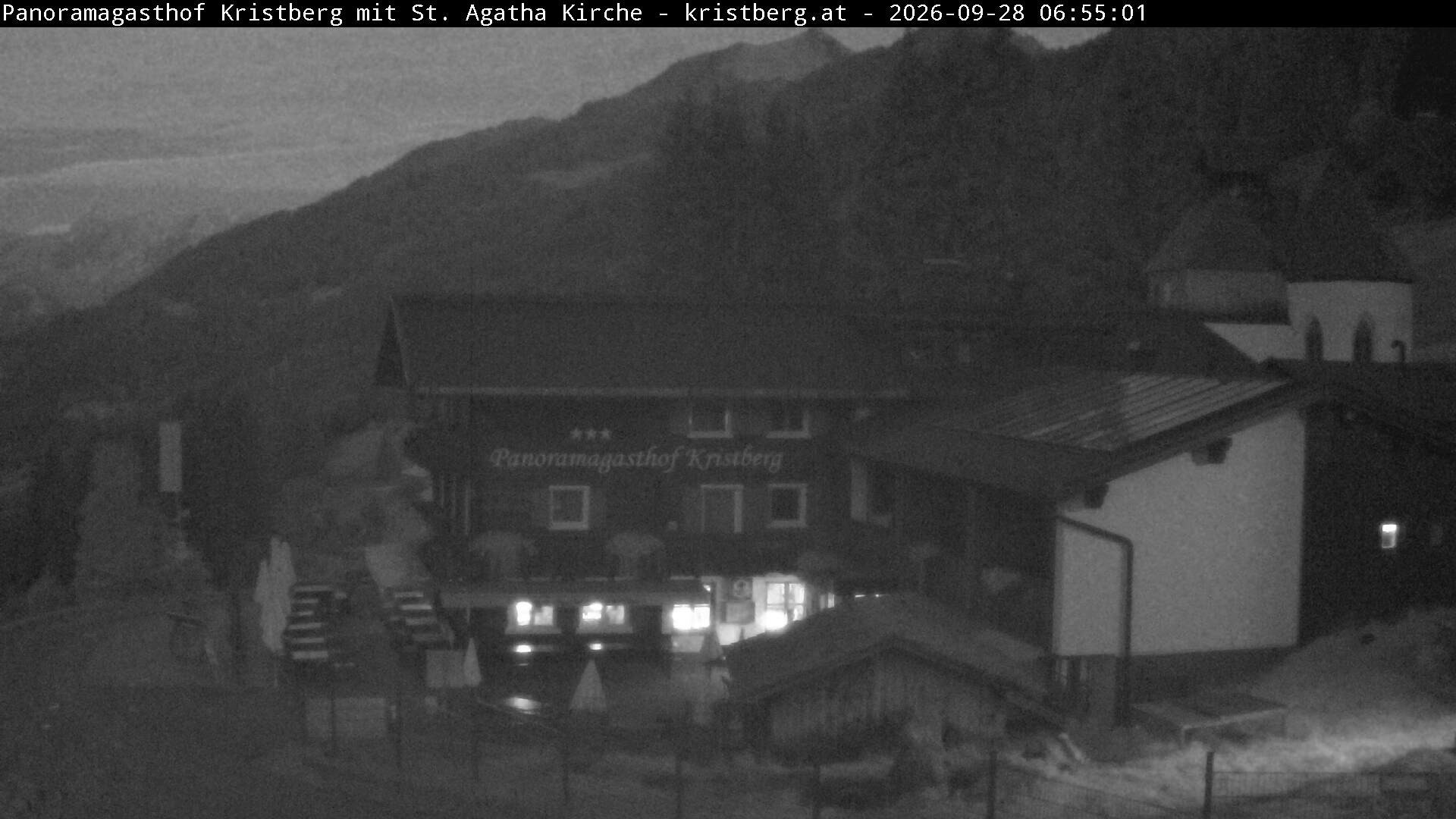 Archived image Webcam Restaurant "Panoramagasthof Kristberg" in Silbertal