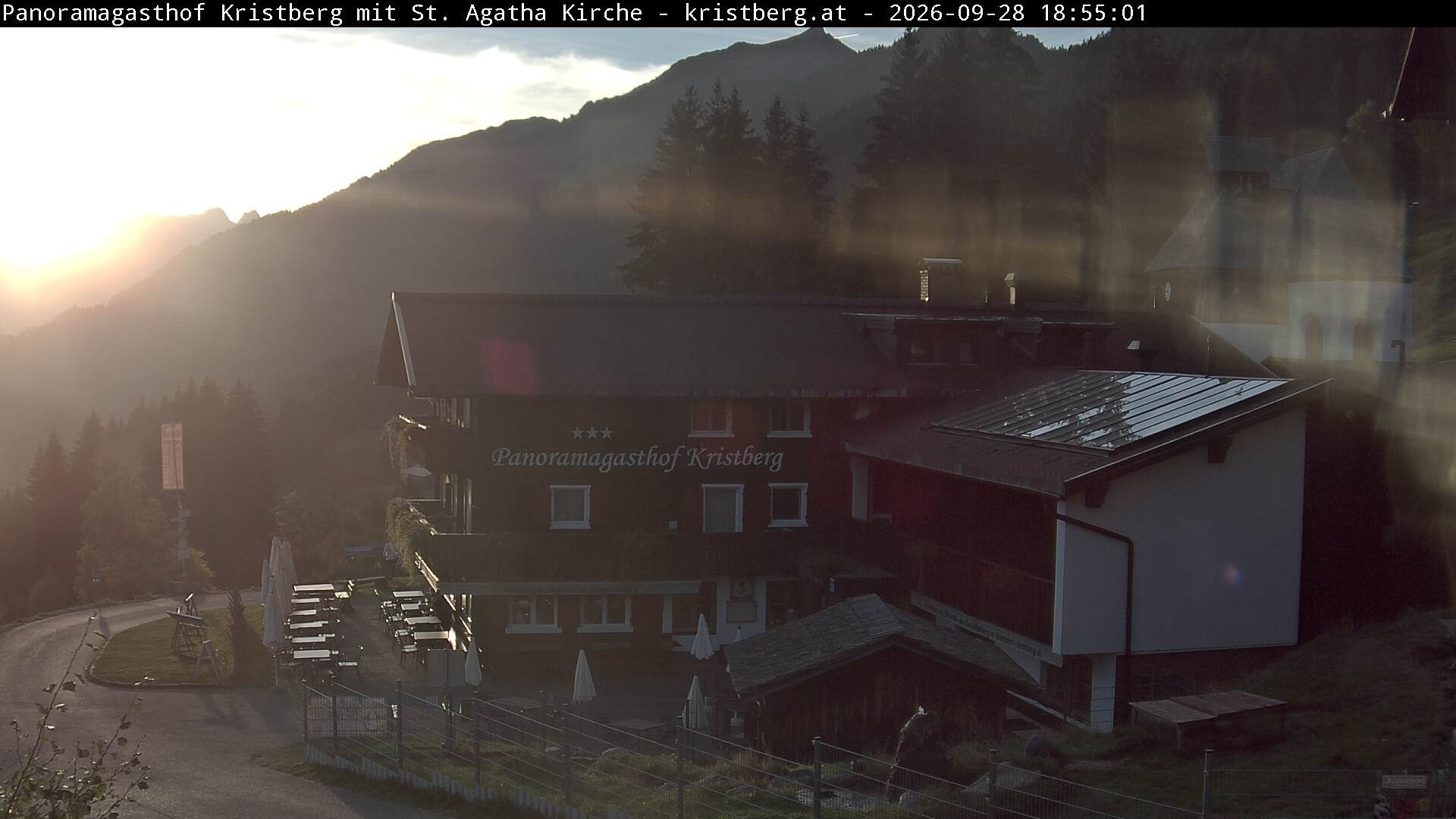 Archived image Webcam Restaurant "Panoramagasthof Kristberg" in Silbertal