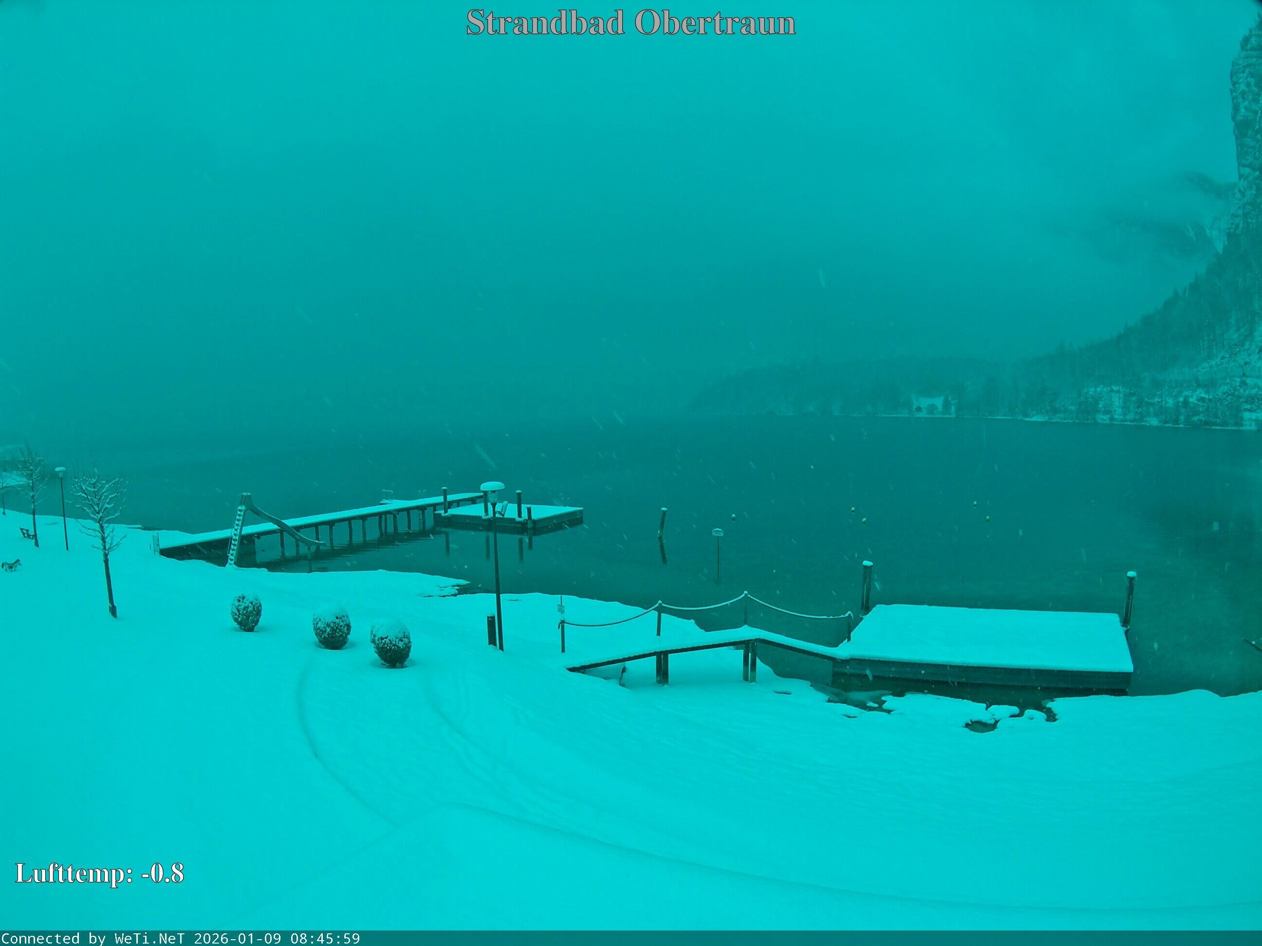 Archiv Foto Webcam Hallstätter See: Strandbad Obertraun