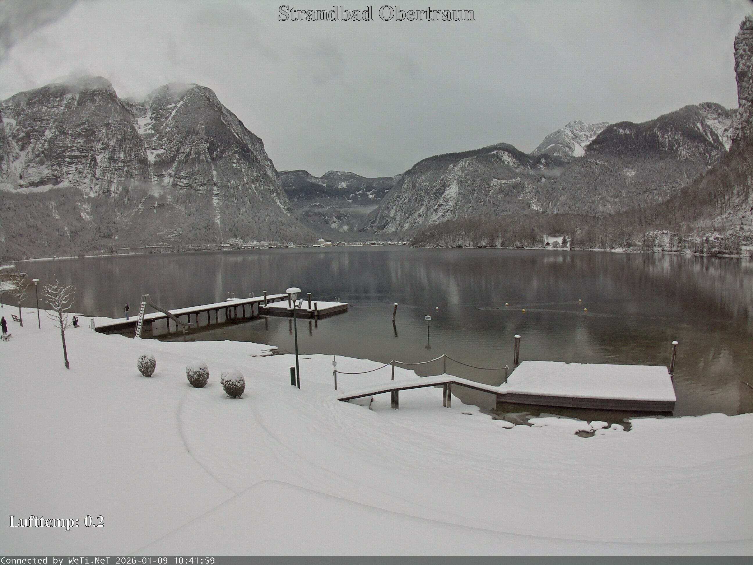 Archiv Foto Webcam Hallstätter See: Strandbad Obertraun
