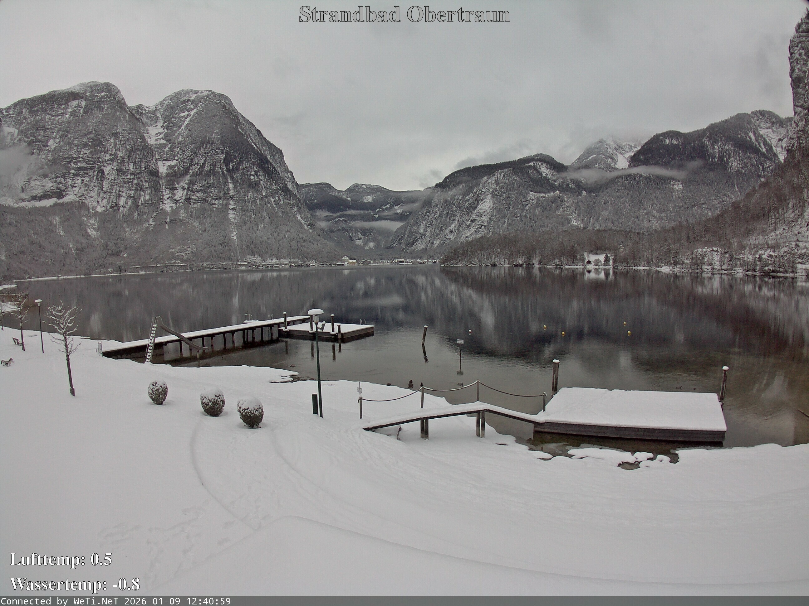 Archiv Foto Webcam Hallstätter See: Strandbad Obertraun