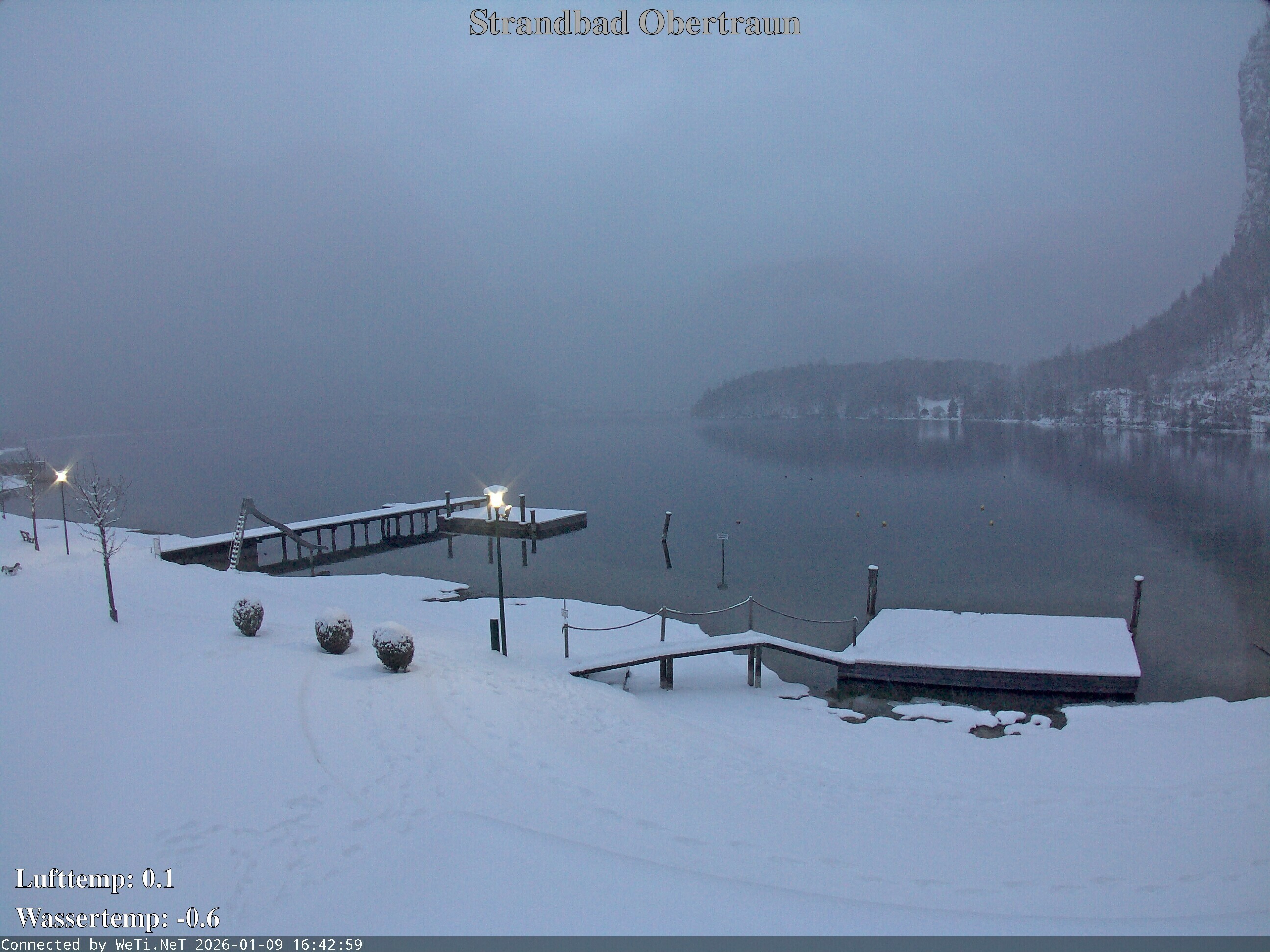 Archiv Foto Webcam Hallstätter See: Strandbad Obertraun