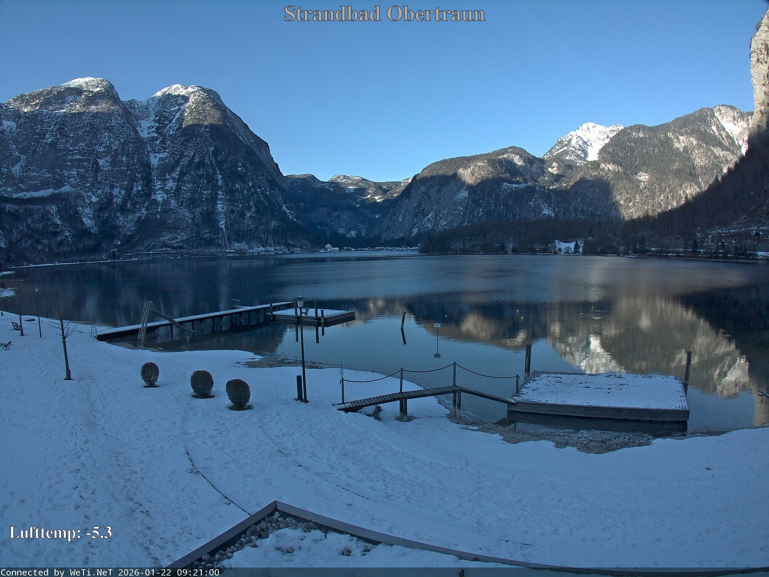 Archiv Foto Webcam Hallstätter See: Strandbad Obertraun