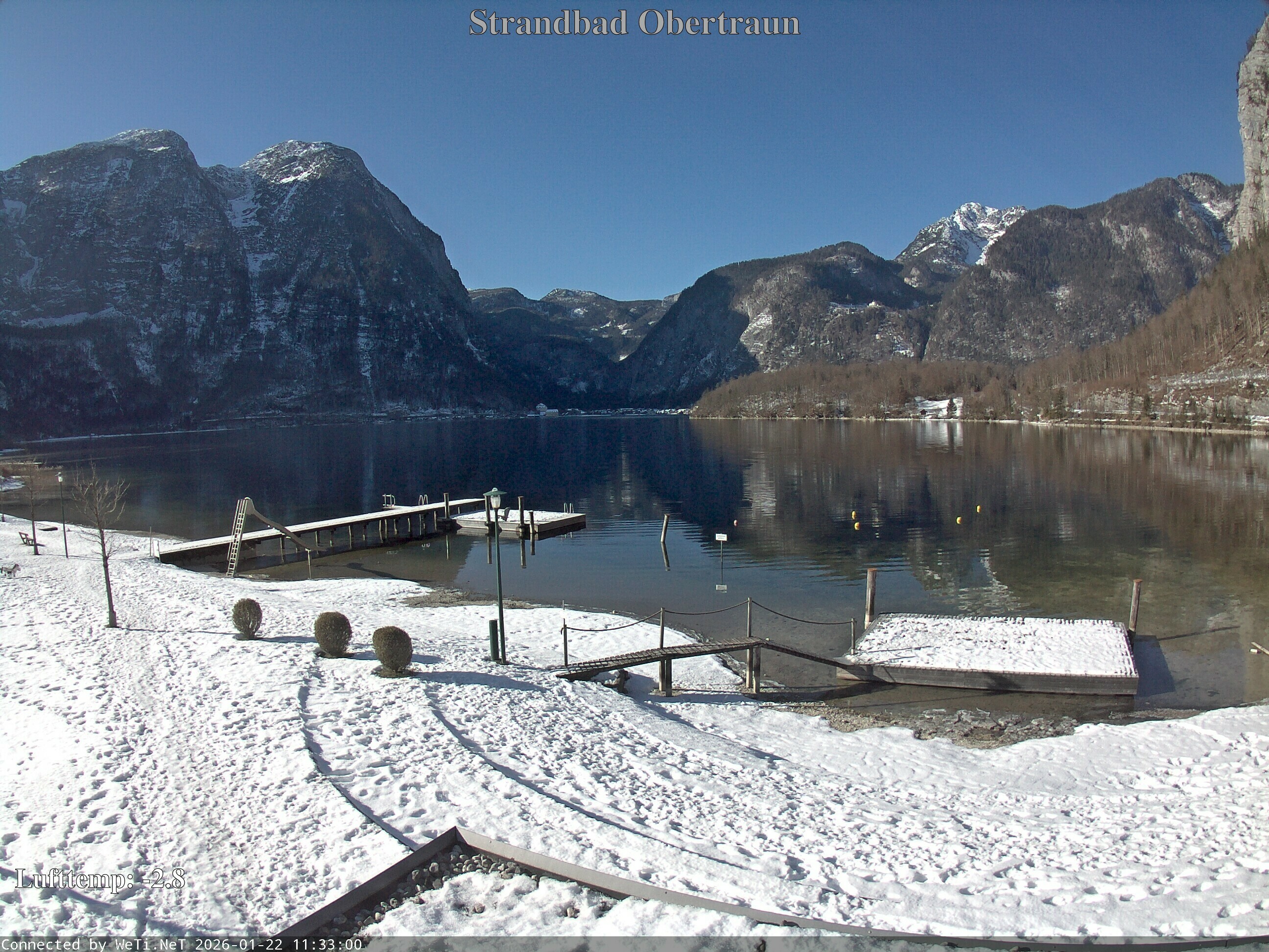 Archiv Foto Webcam Hallstätter See: Strandbad Obertraun