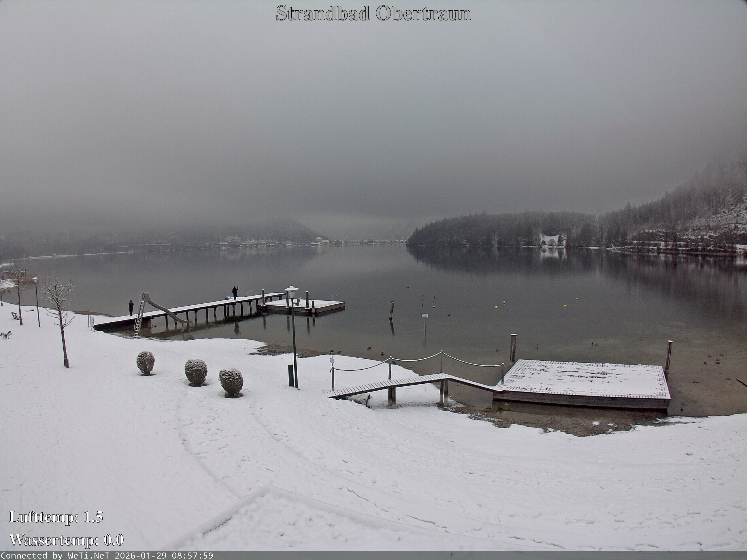 Archiv Foto Webcam Hallstätter See: Strandbad Obertraun