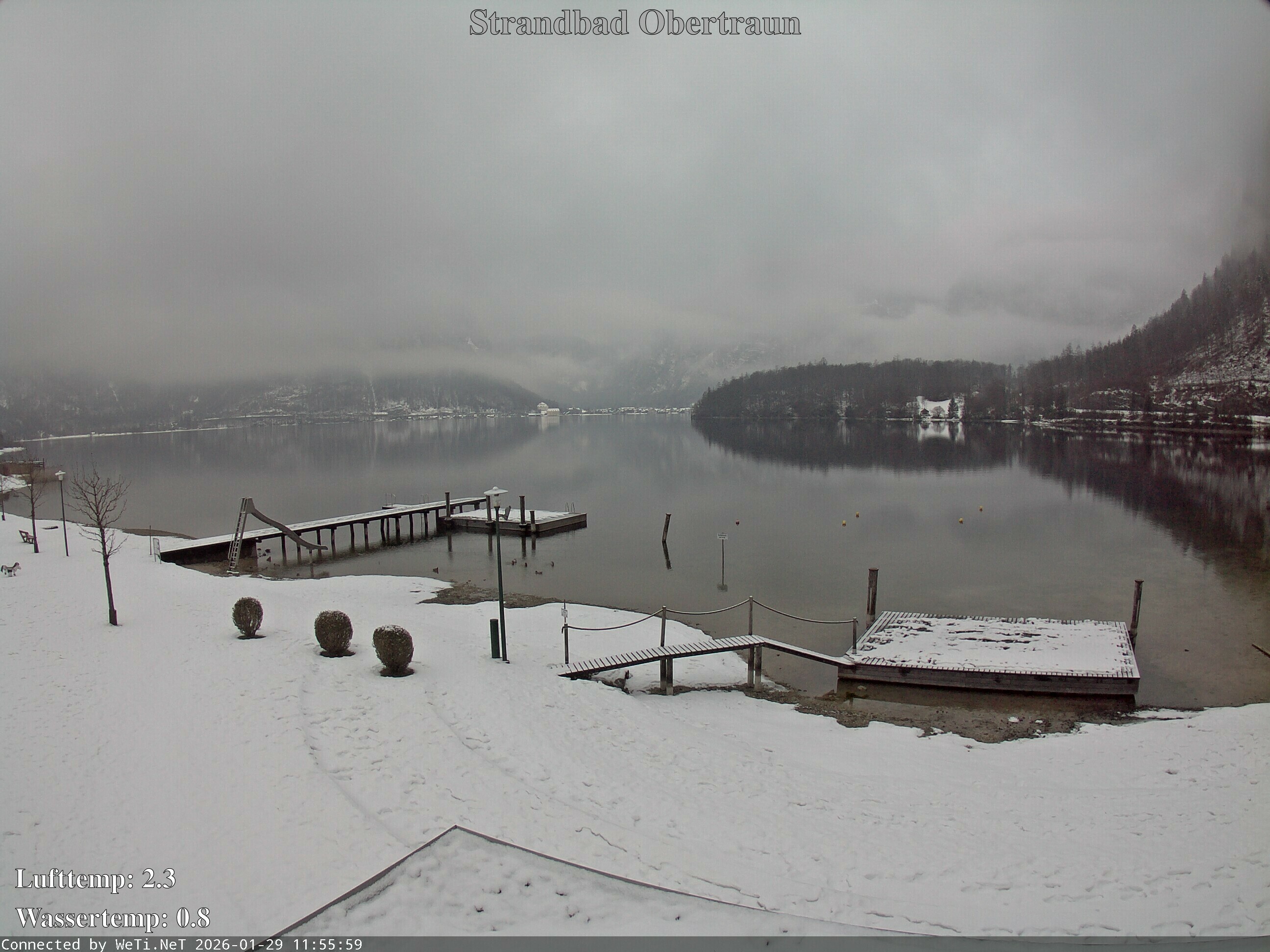 Archiv Foto Webcam Hallstätter See: Strandbad Obertraun