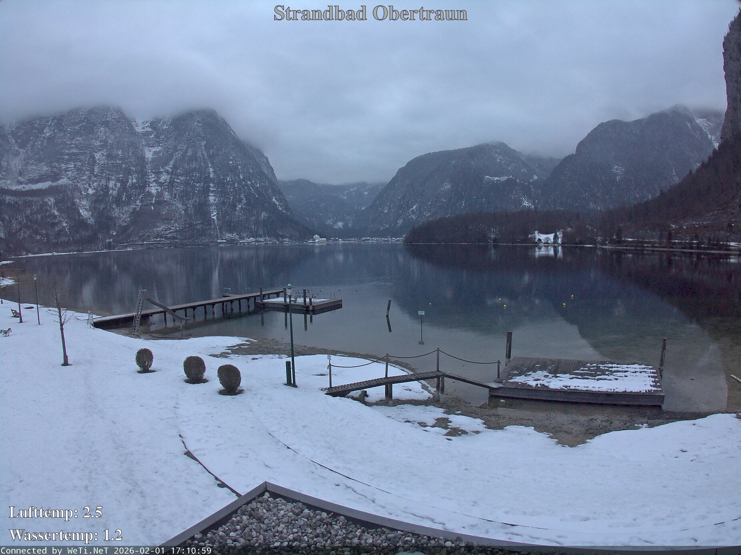 Archiv Foto Webcam Hallstätter See: Strandbad Obertraun