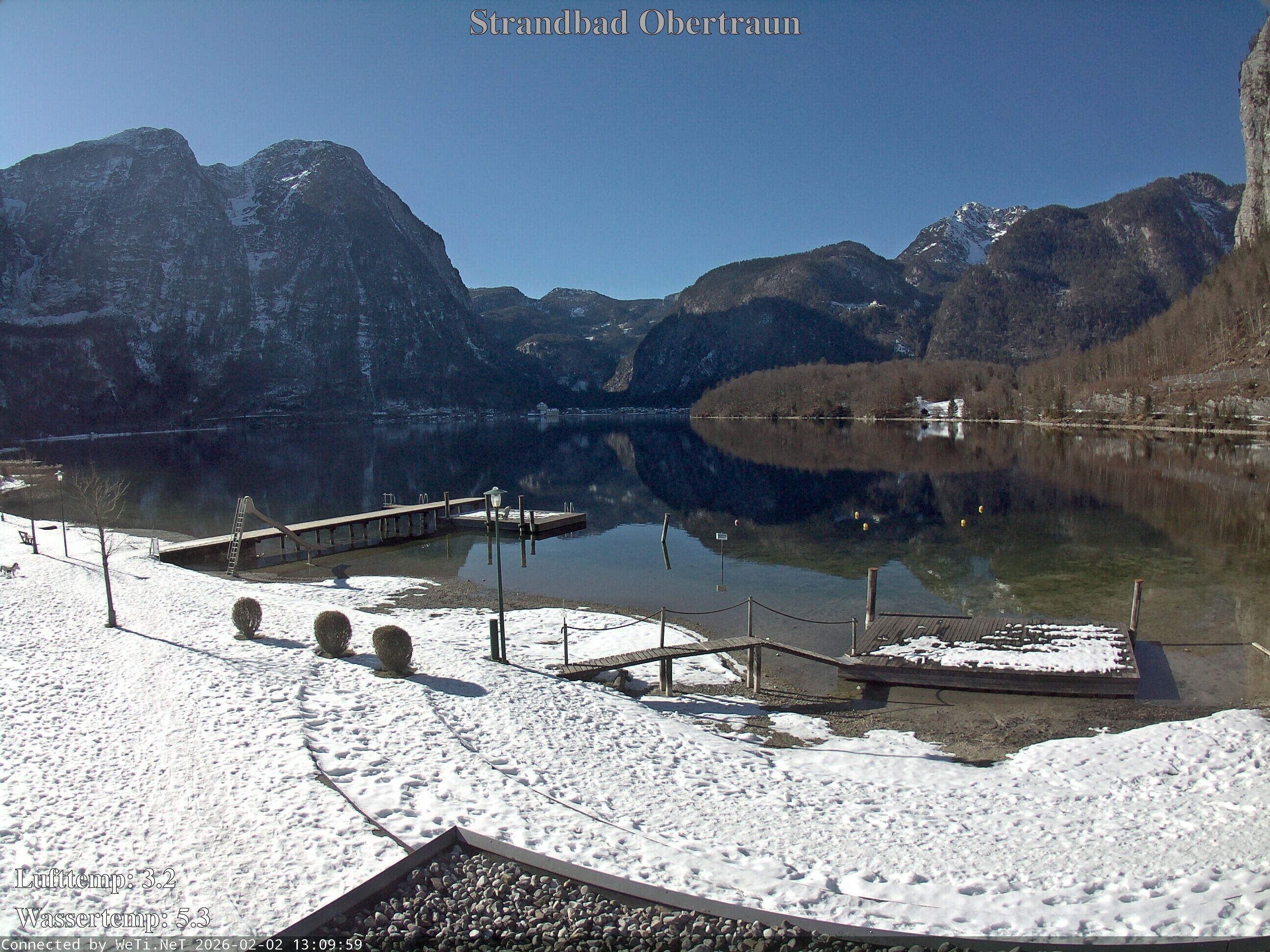 Archiv Foto Webcam Hallstätter See: Strandbad Obertraun