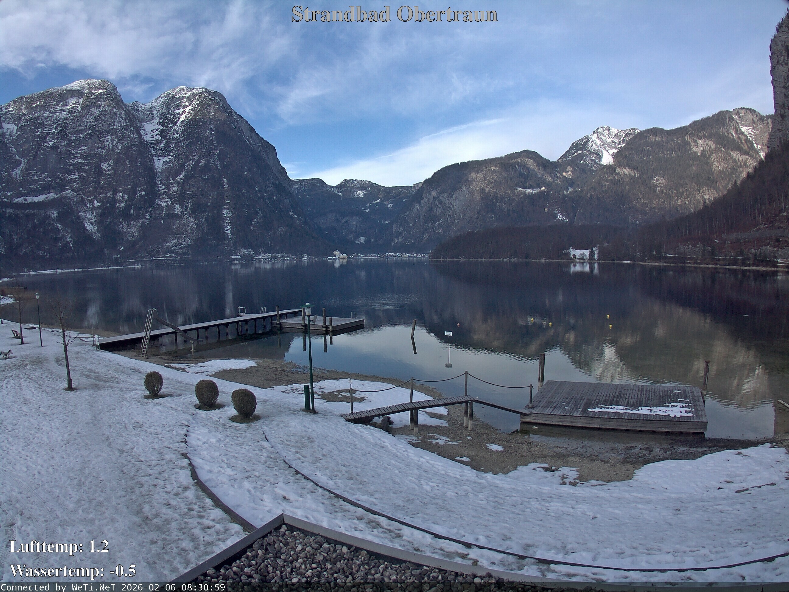 Archiv Foto Webcam Hallstätter See: Strandbad Obertraun