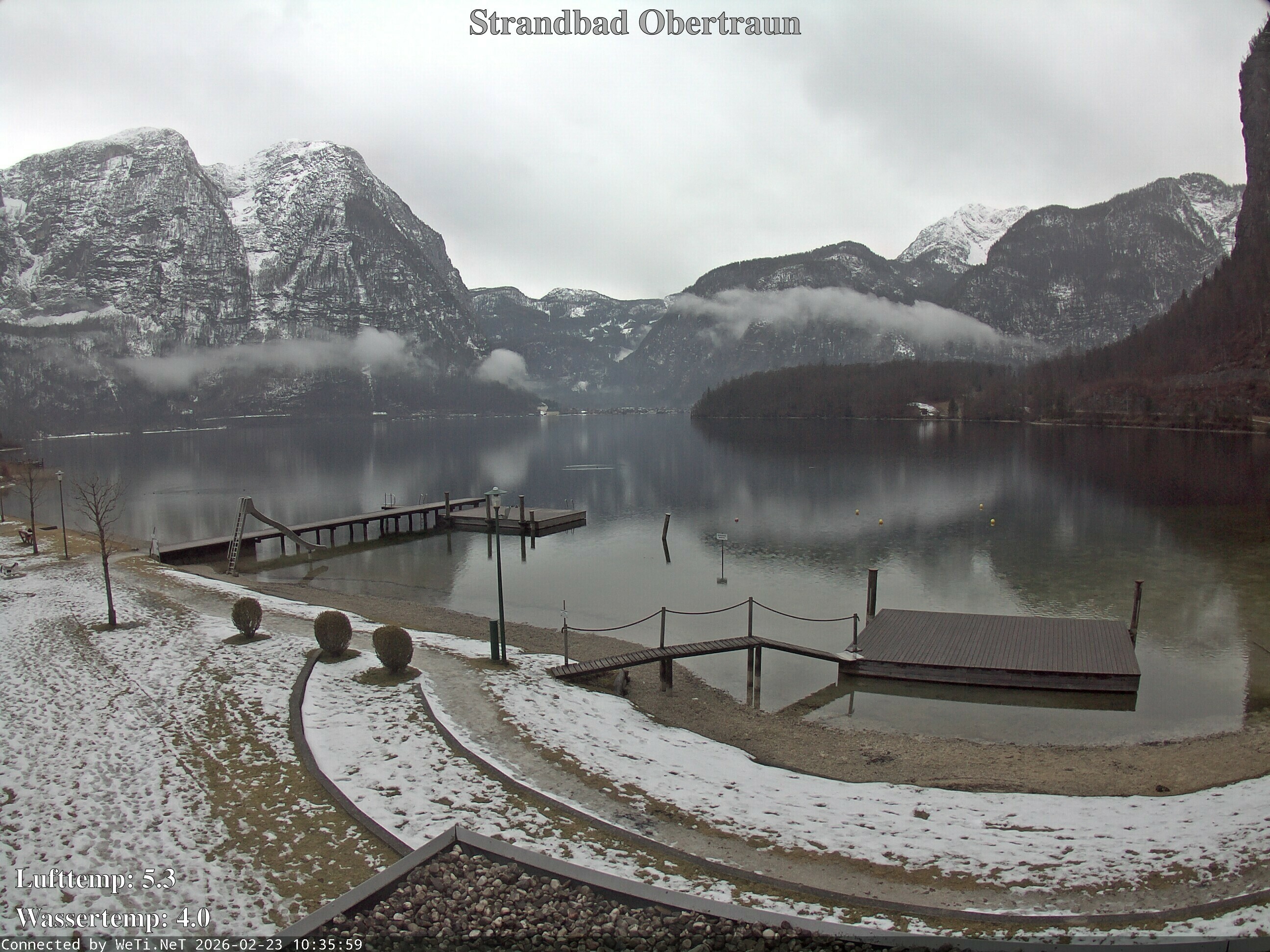 Archiv Foto Webcam Hallstätter See: Strandbad Obertraun