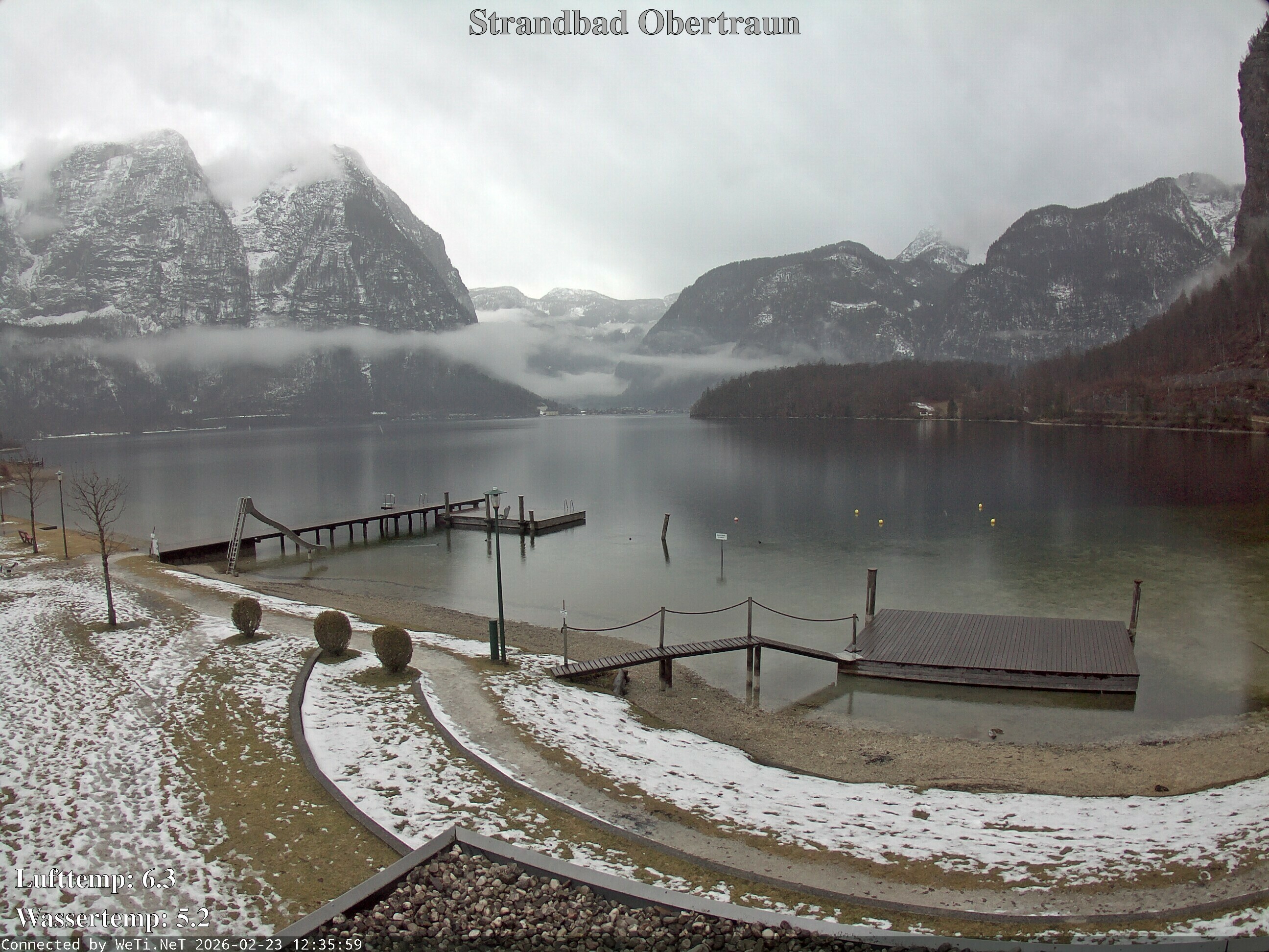 Archiv Foto Webcam Hallstätter See: Strandbad Obertraun