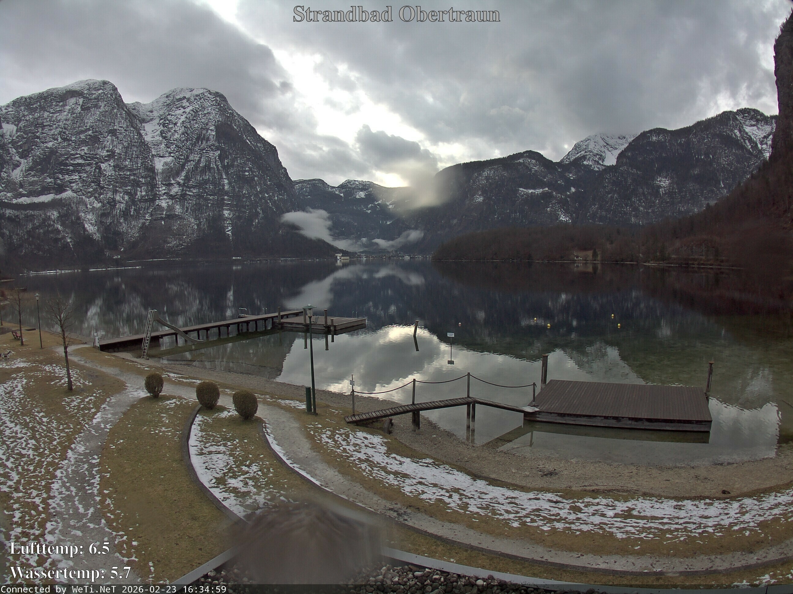 Archiv Foto Webcam Hallstätter See: Strandbad Obertraun