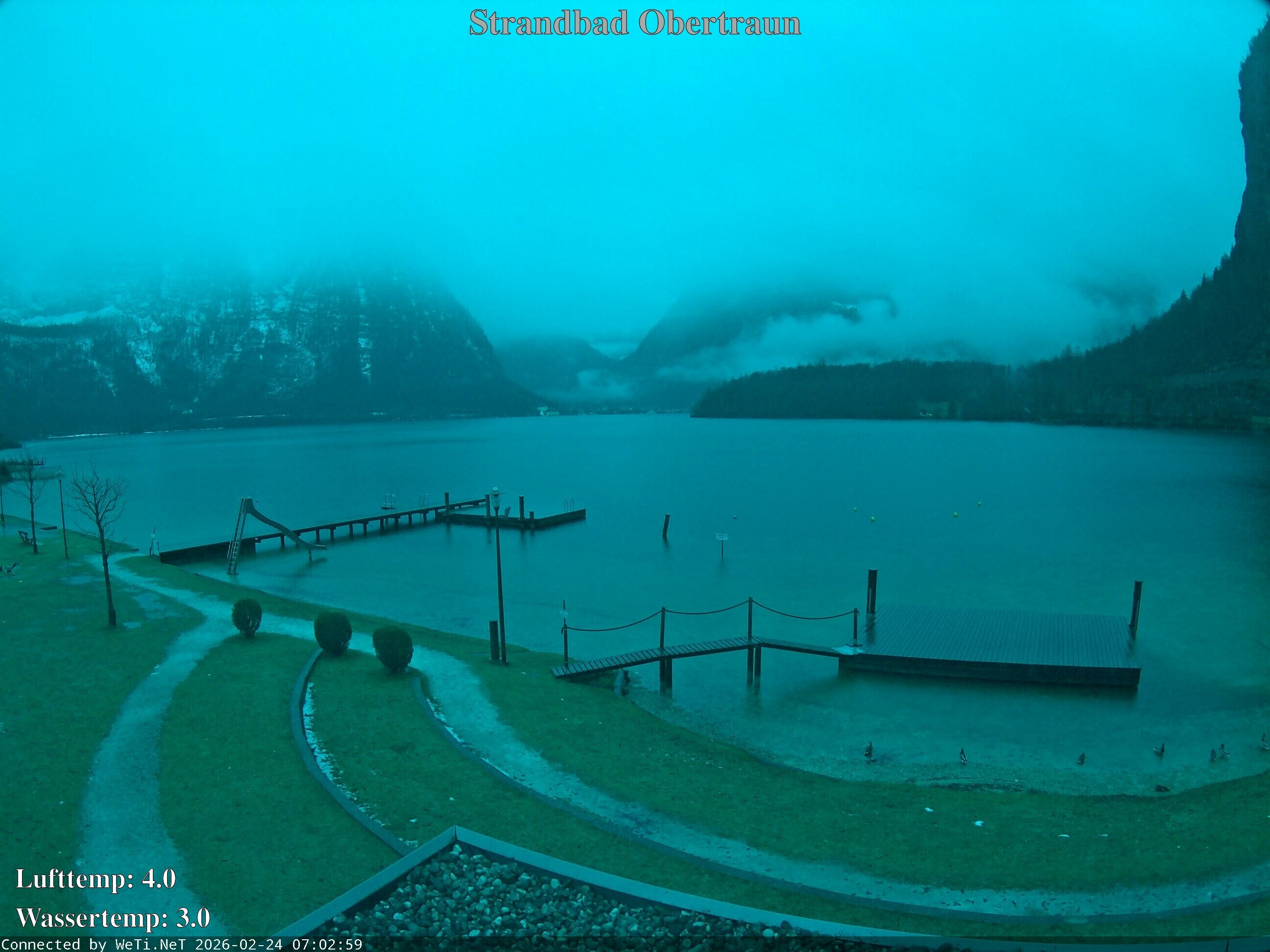 Archiv Foto Webcam Hallstätter See: Strandbad Obertraun