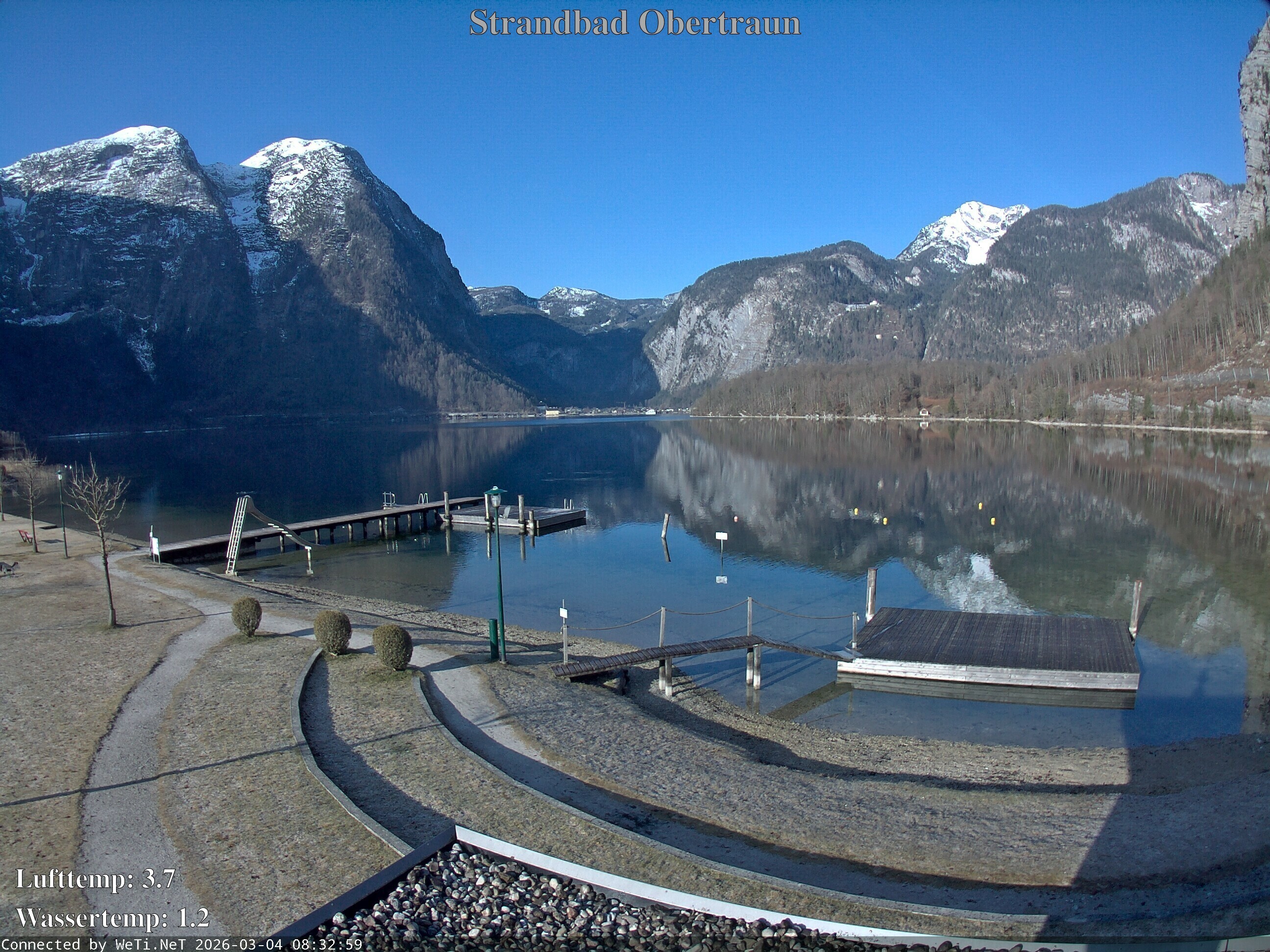Archiv Foto Webcam Hallstätter See: Strandbad Obertraun