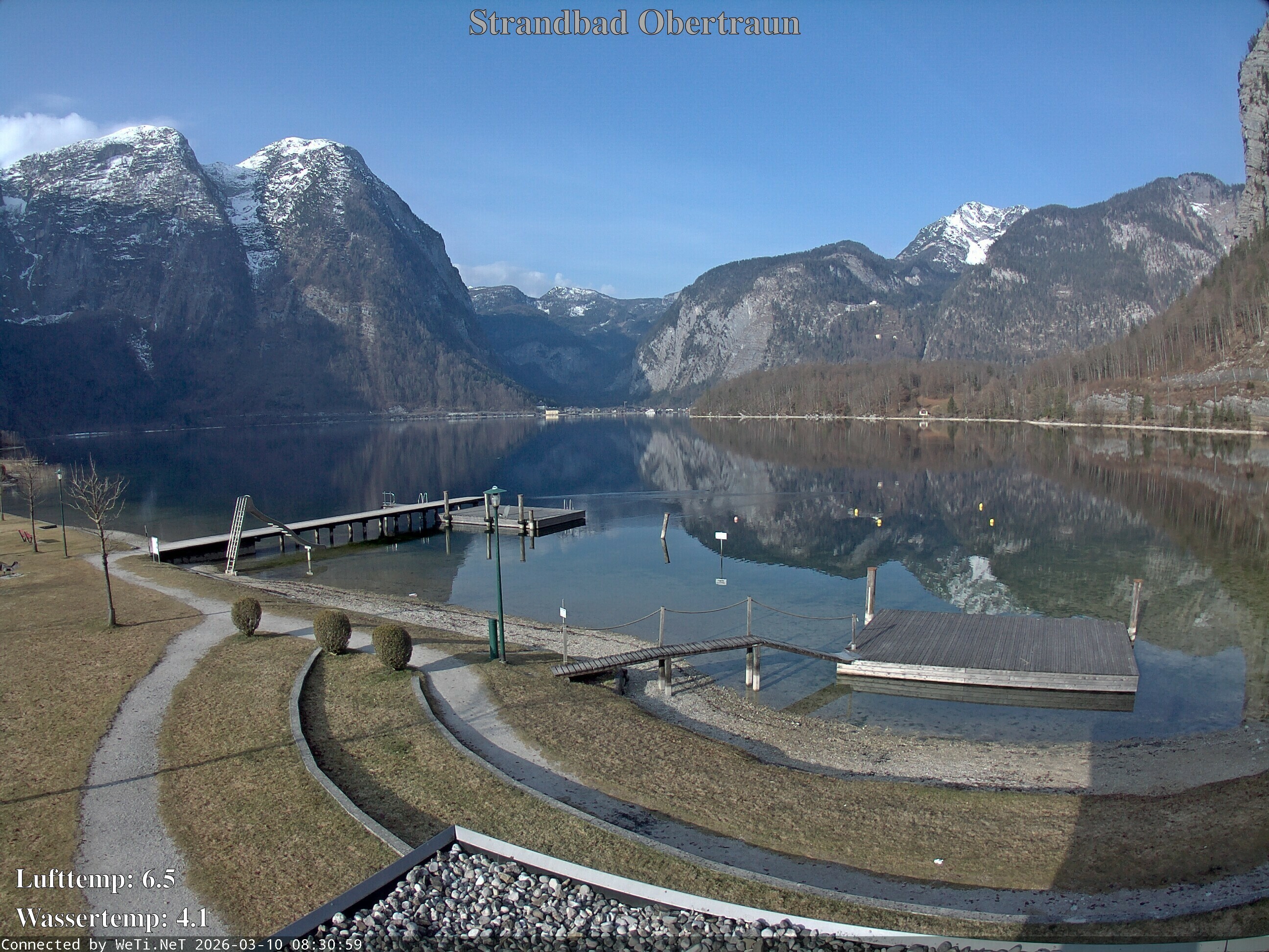 Archiv Foto Webcam Hallstätter See: Strandbad Obertraun