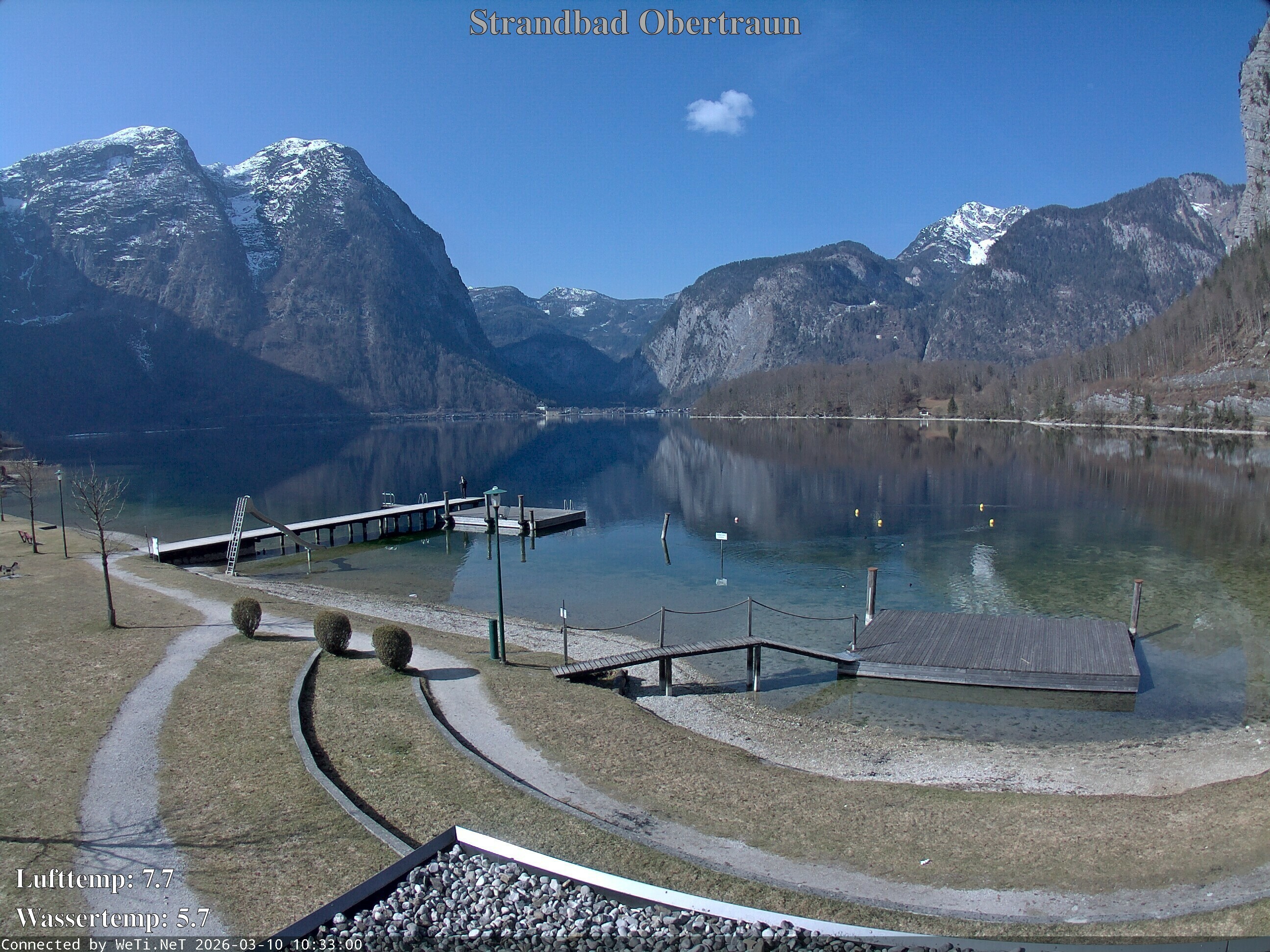 Archiv Foto Webcam Hallstätter See: Strandbad Obertraun