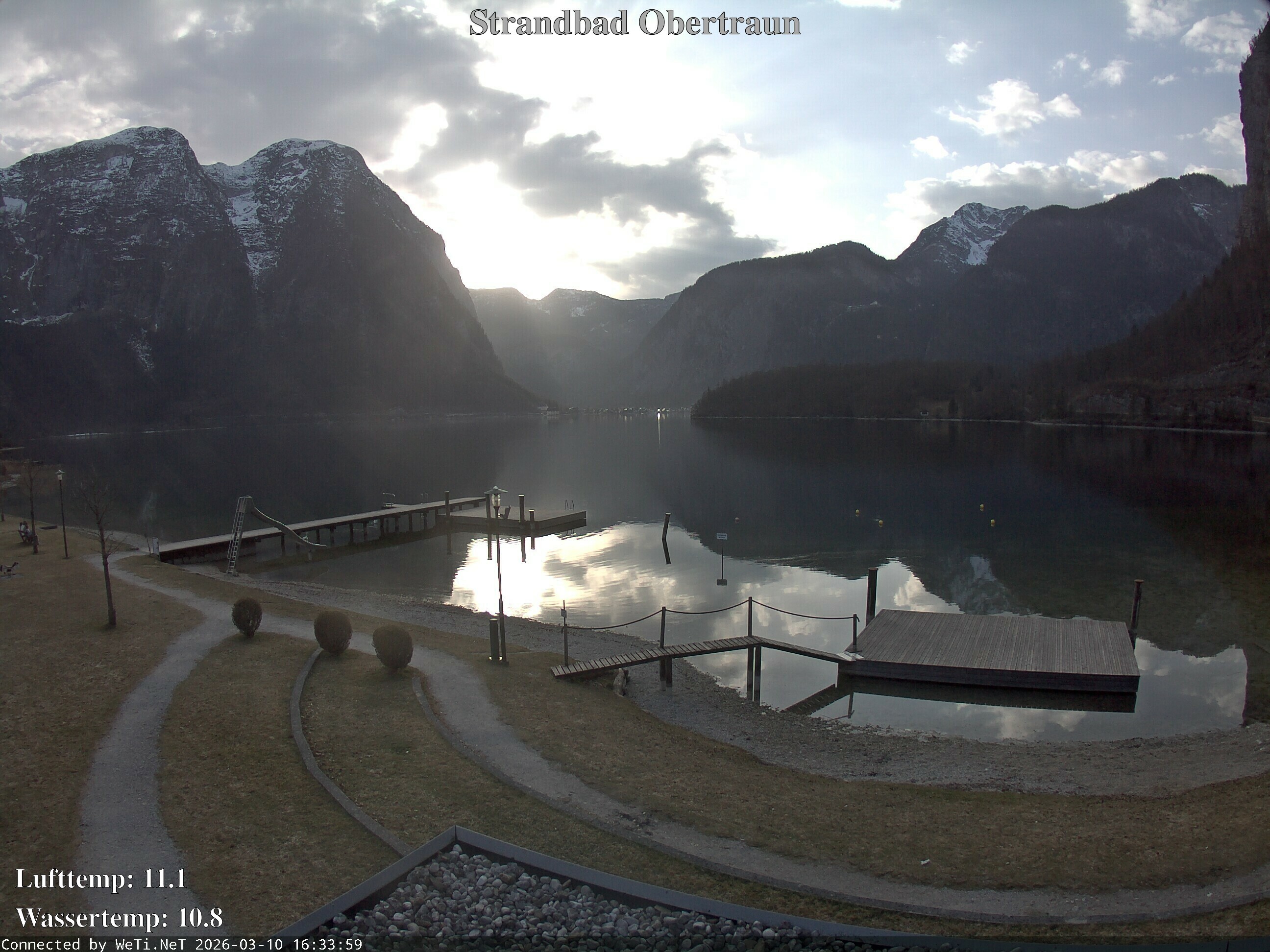 Archiv Foto Webcam Hallstätter See: Strandbad Obertraun