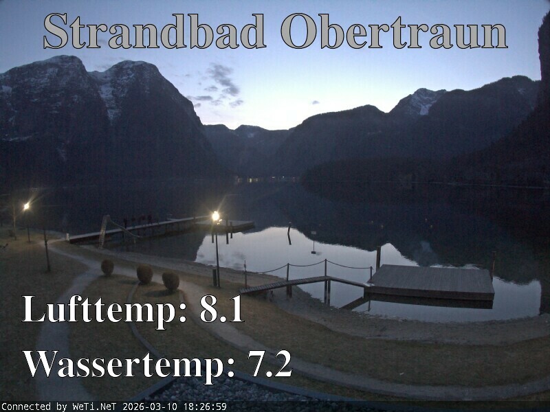 Archiv Foto Webcam Hallstätter See: Strandbad Obertraun