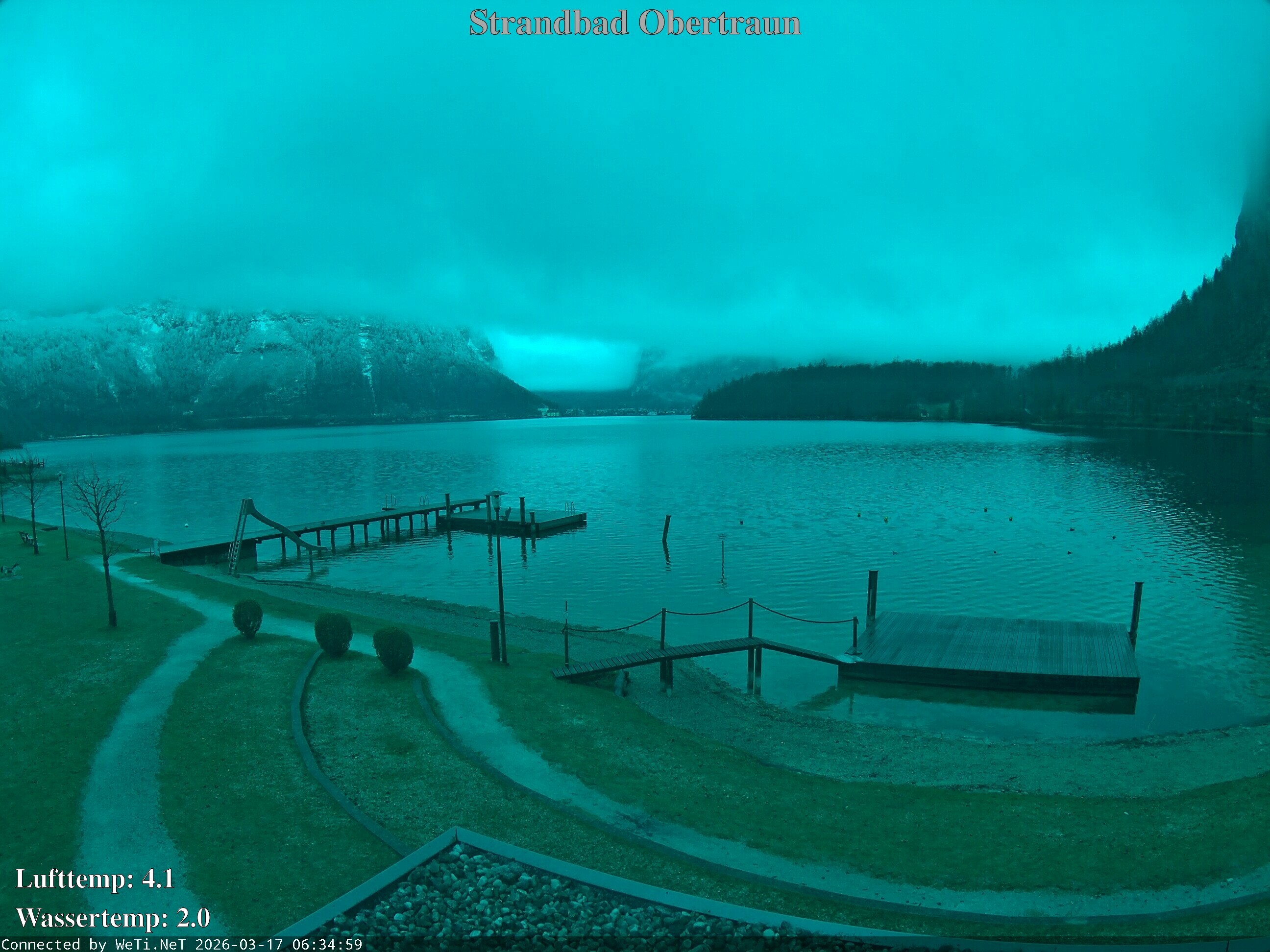 Archiv Foto Webcam Hallstätter See: Strandbad Obertraun