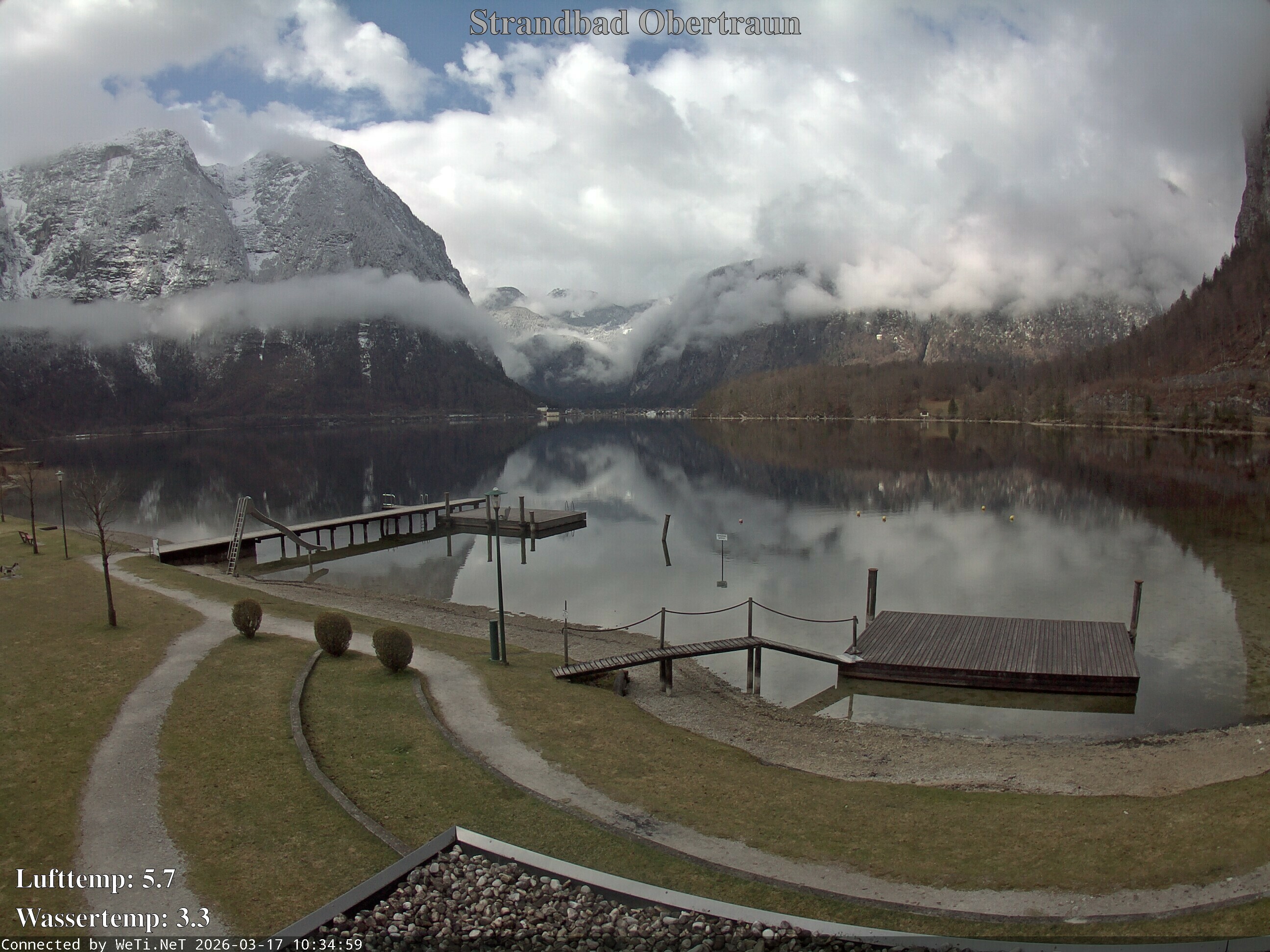 Archiv Foto Webcam Hallstätter See: Strandbad Obertraun