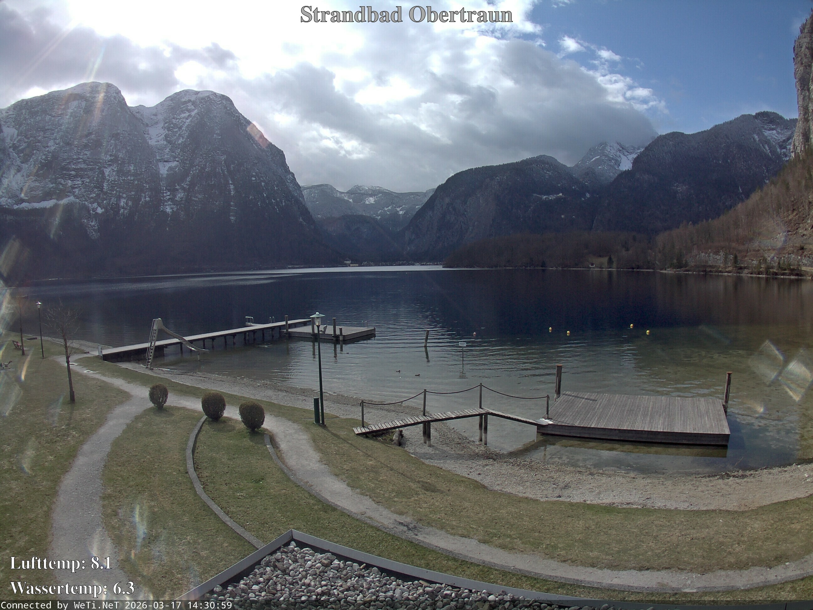 Archiv Foto Webcam Hallstätter See: Strandbad Obertraun