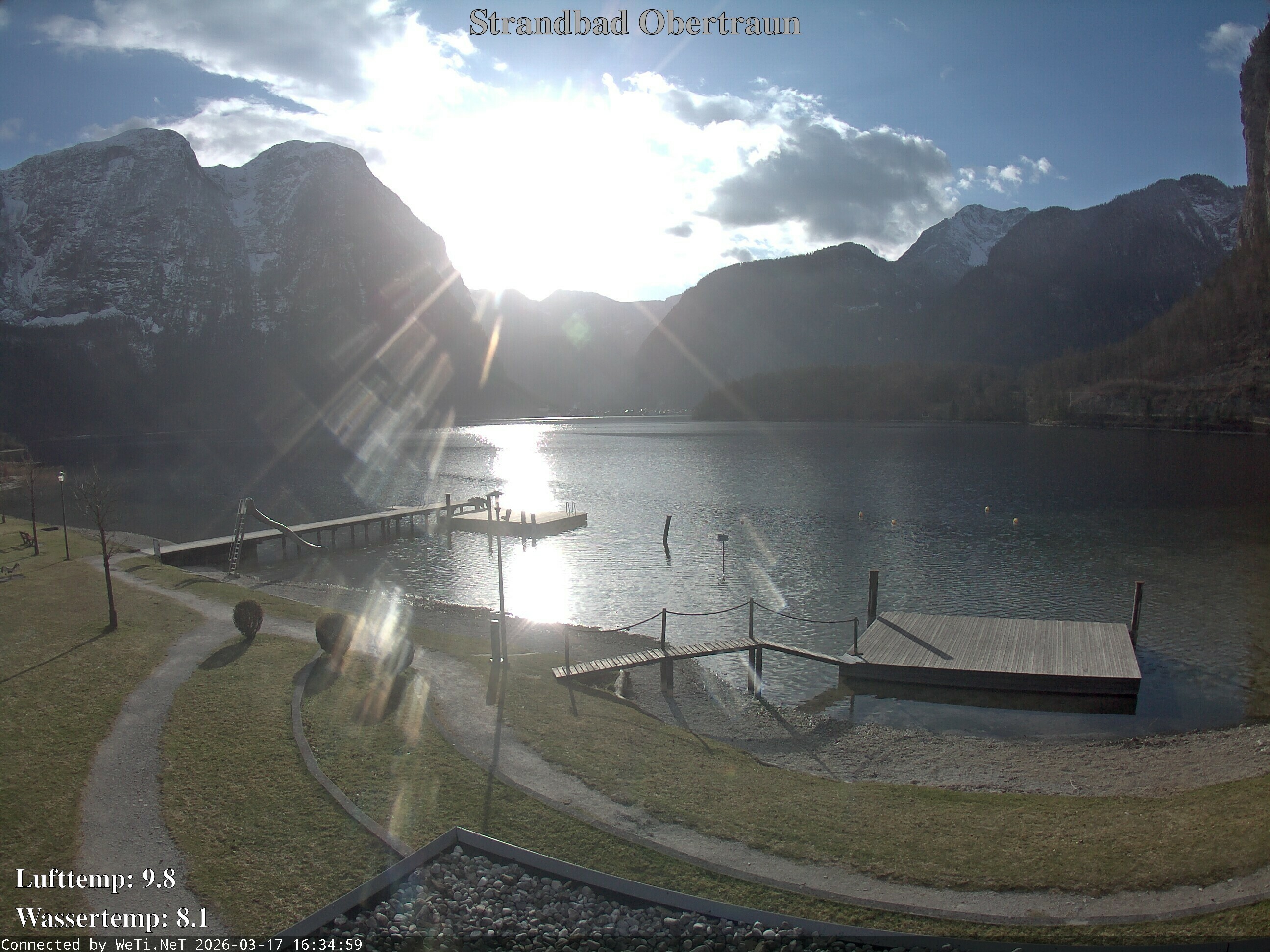 Archiv Foto Webcam Hallstätter See: Strandbad Obertraun