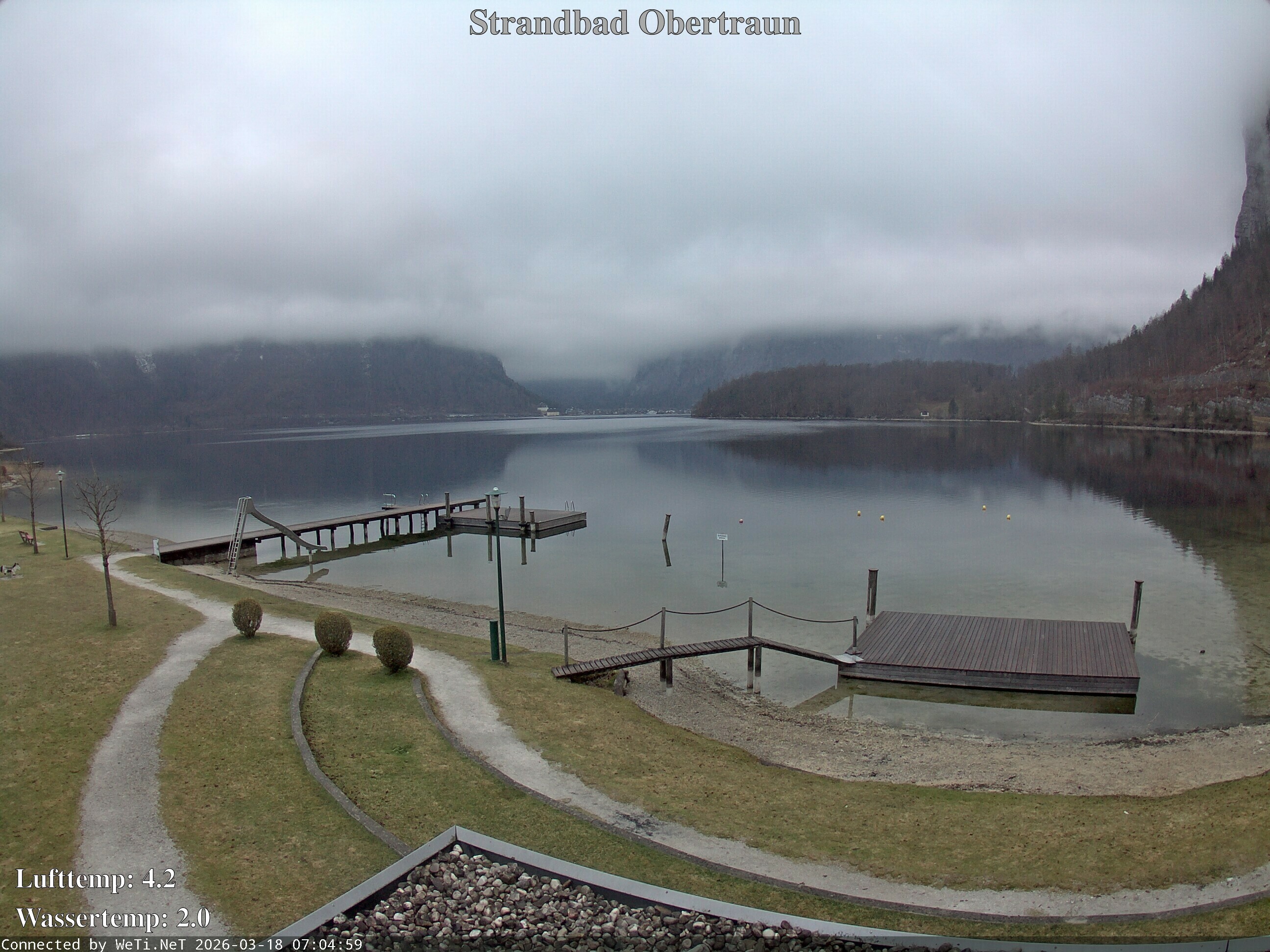 Archiv Foto Webcam Hallstätter See: Strandbad Obertraun