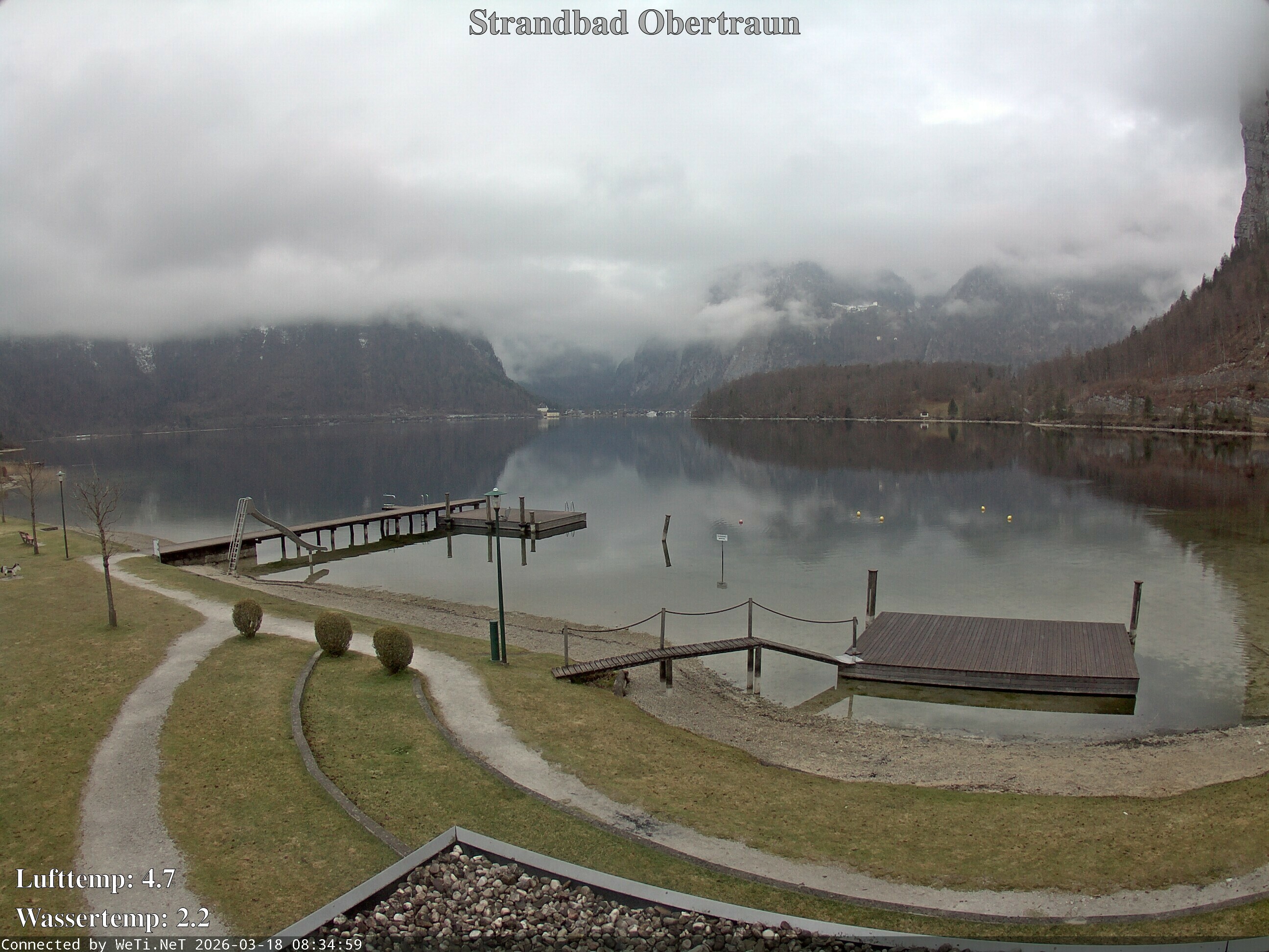 Archiv Foto Webcam Hallstätter See: Strandbad Obertraun