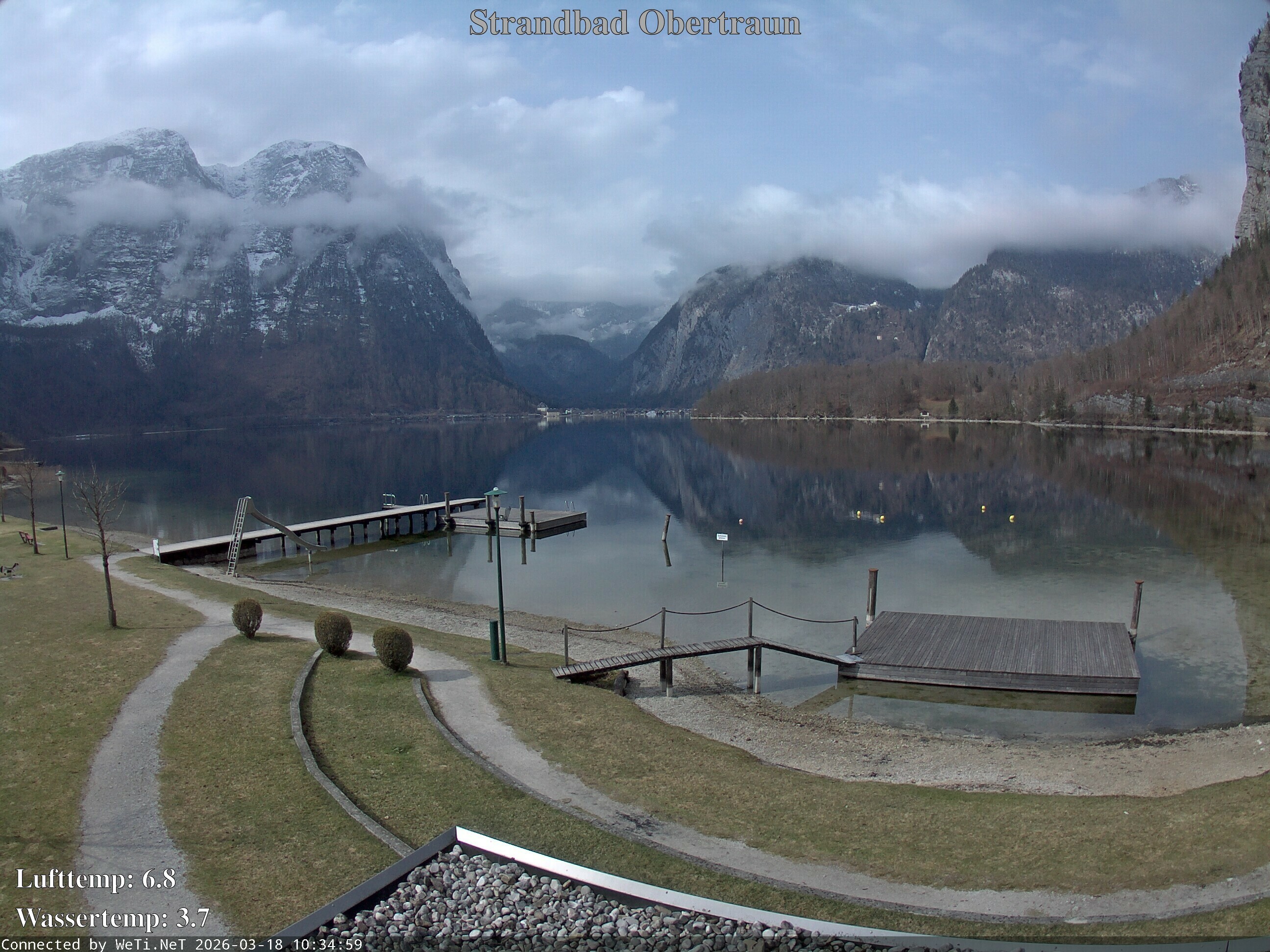 Archiv Foto Webcam Hallstätter See: Strandbad Obertraun