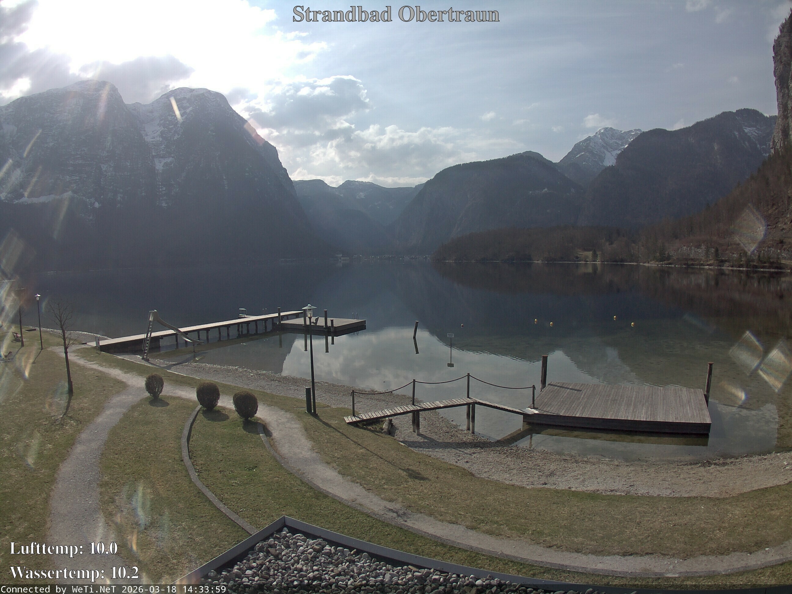 Archiv Foto Webcam Hallstätter See: Strandbad Obertraun
