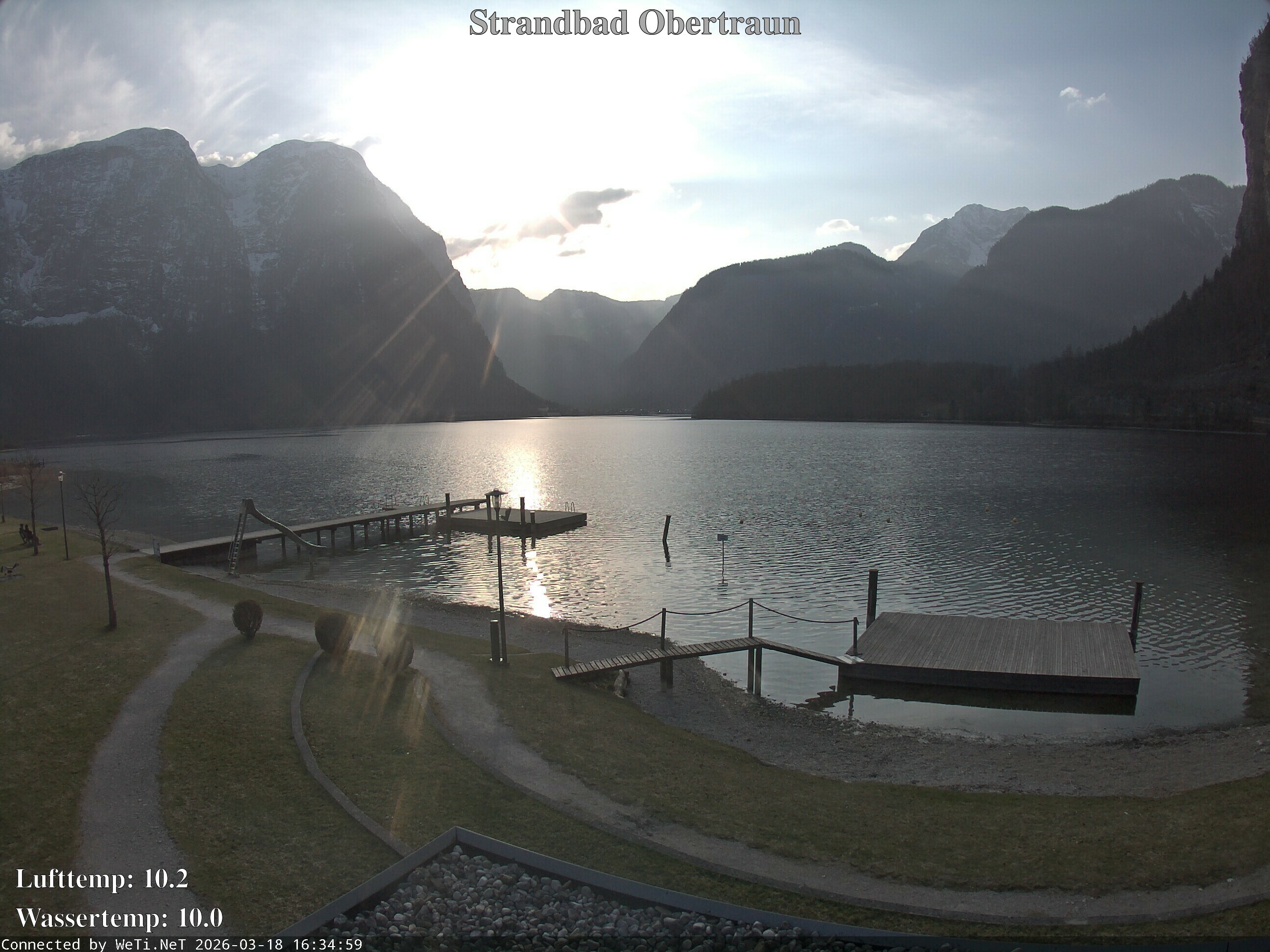 Archiv Foto Webcam Hallstätter See: Strandbad Obertraun