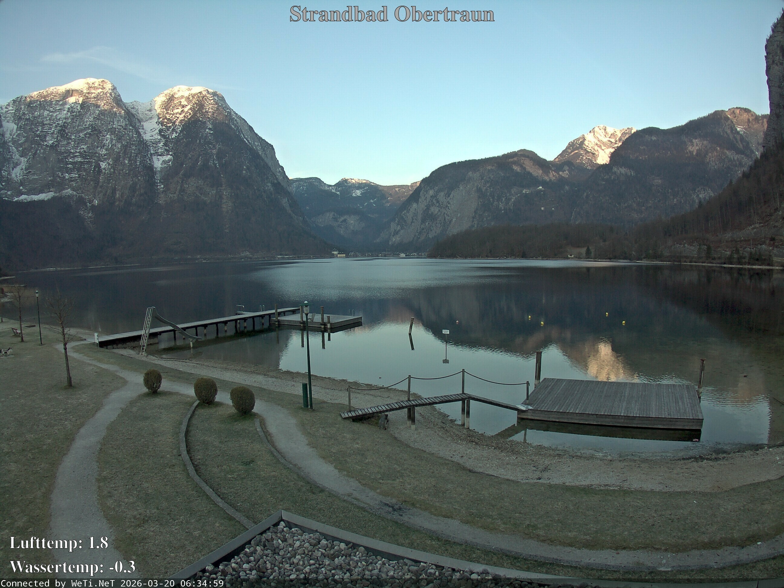 Archiv Foto Webcam Hallstätter See: Strandbad Obertraun