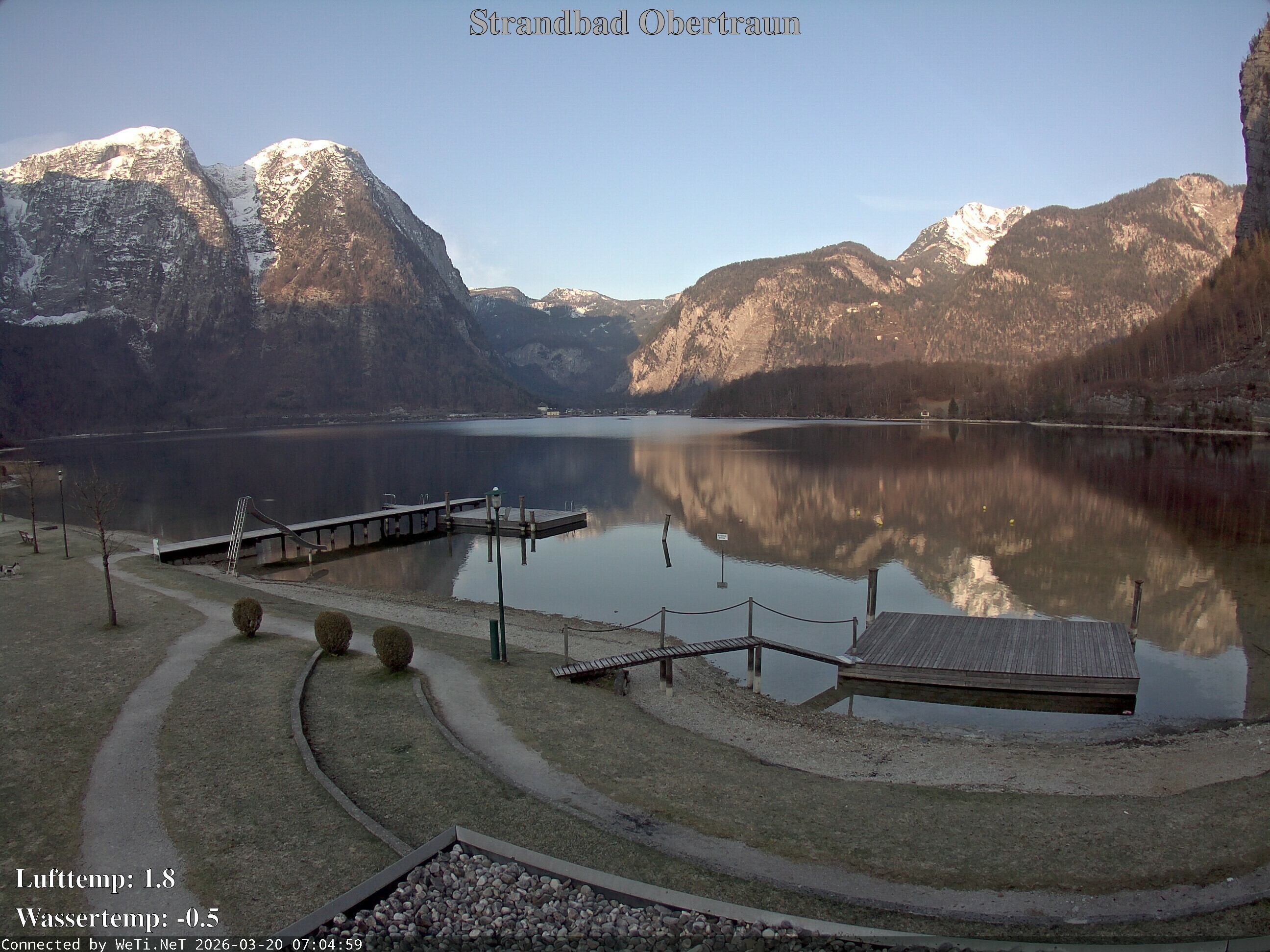 Archiv Foto Webcam Hallstätter See: Strandbad Obertraun