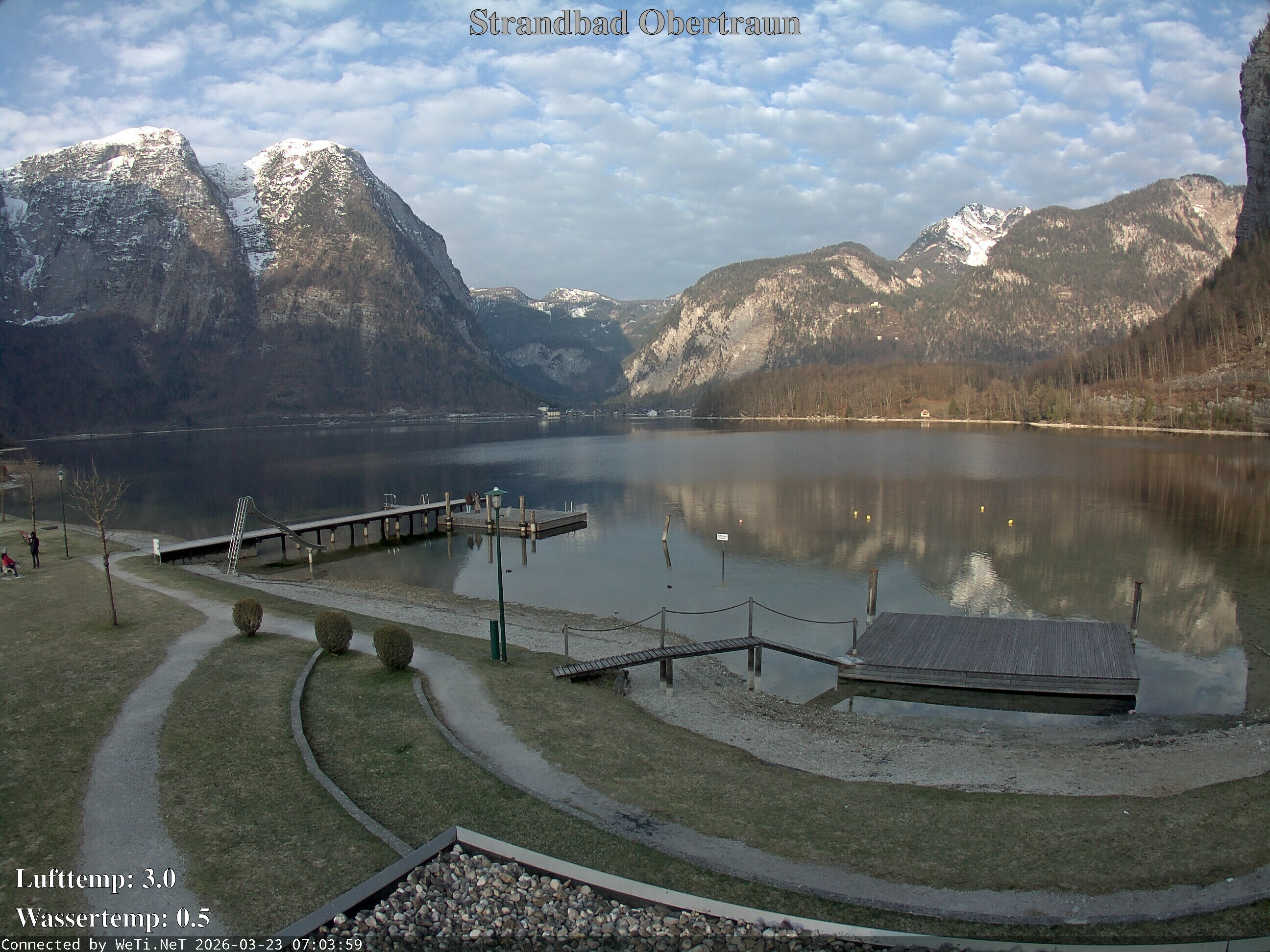 Archiv Foto Webcam Hallstätter See: Strandbad Obertraun