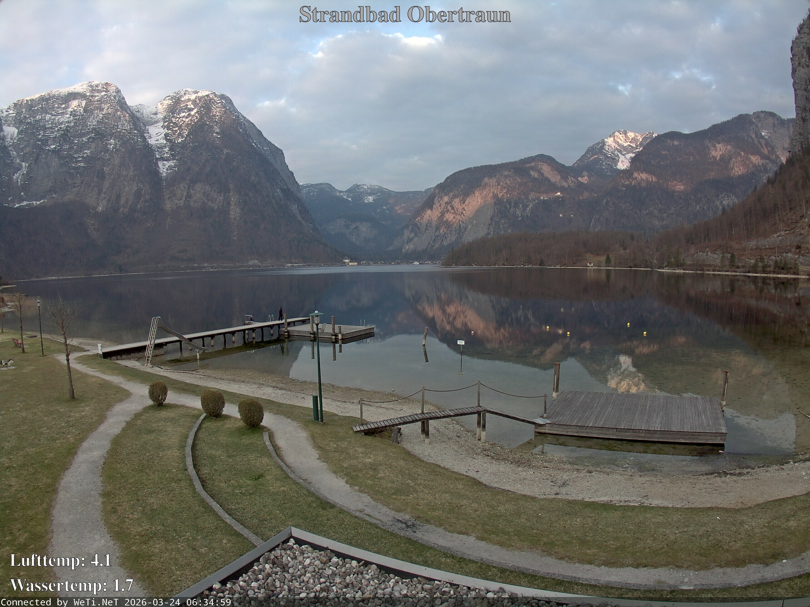 Archiv Foto Webcam Hallstätter See: Strandbad Obertraun