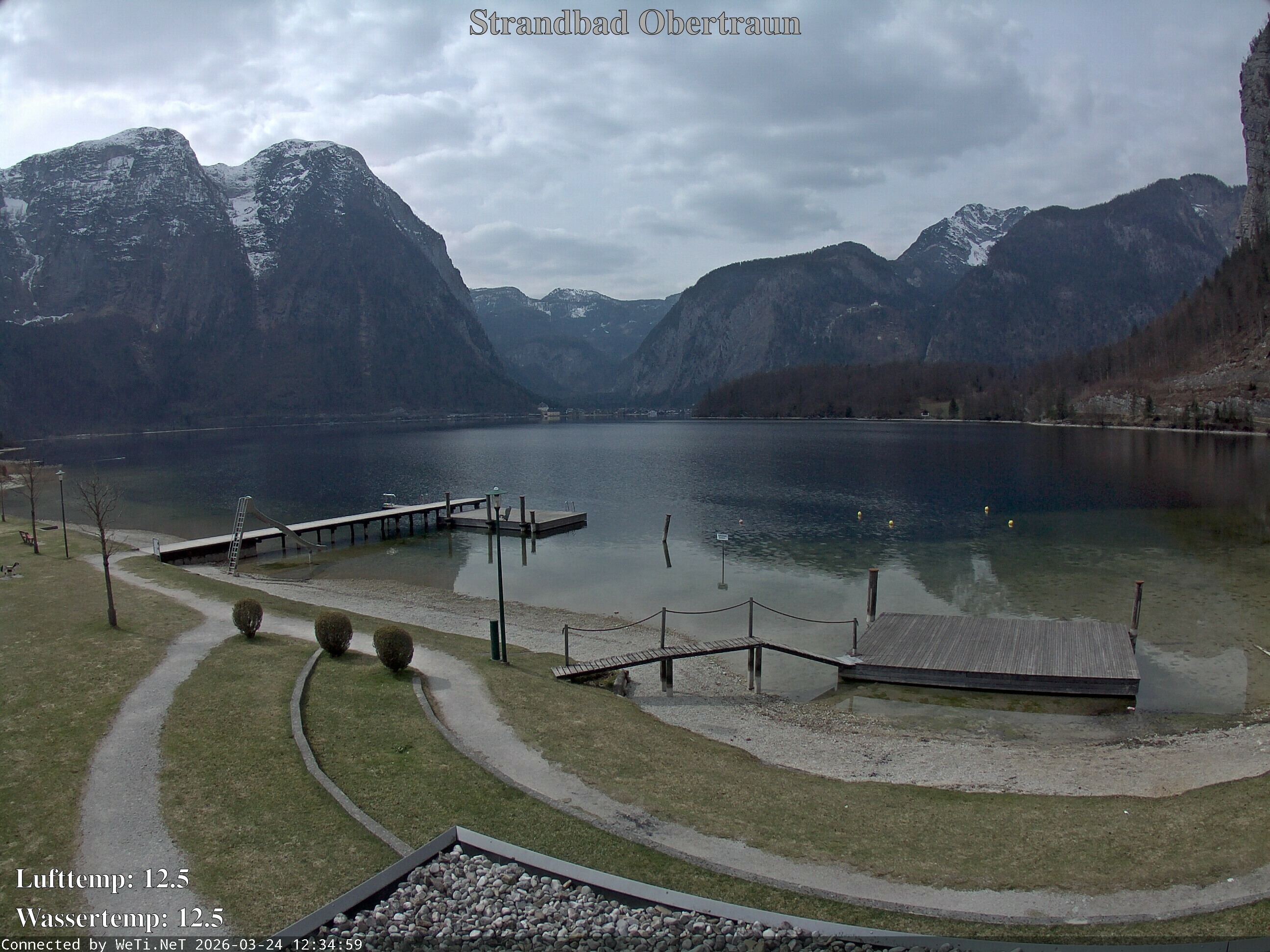 Archiv Foto Webcam Hallstätter See: Strandbad Obertraun