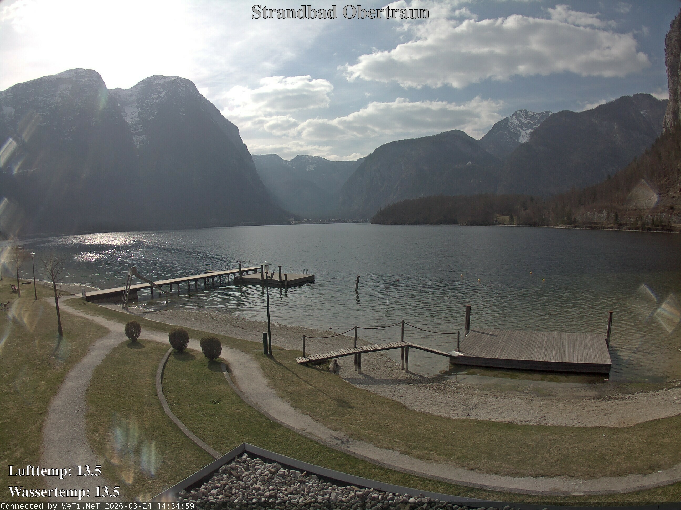 Archiv Foto Webcam Hallstätter See: Strandbad Obertraun