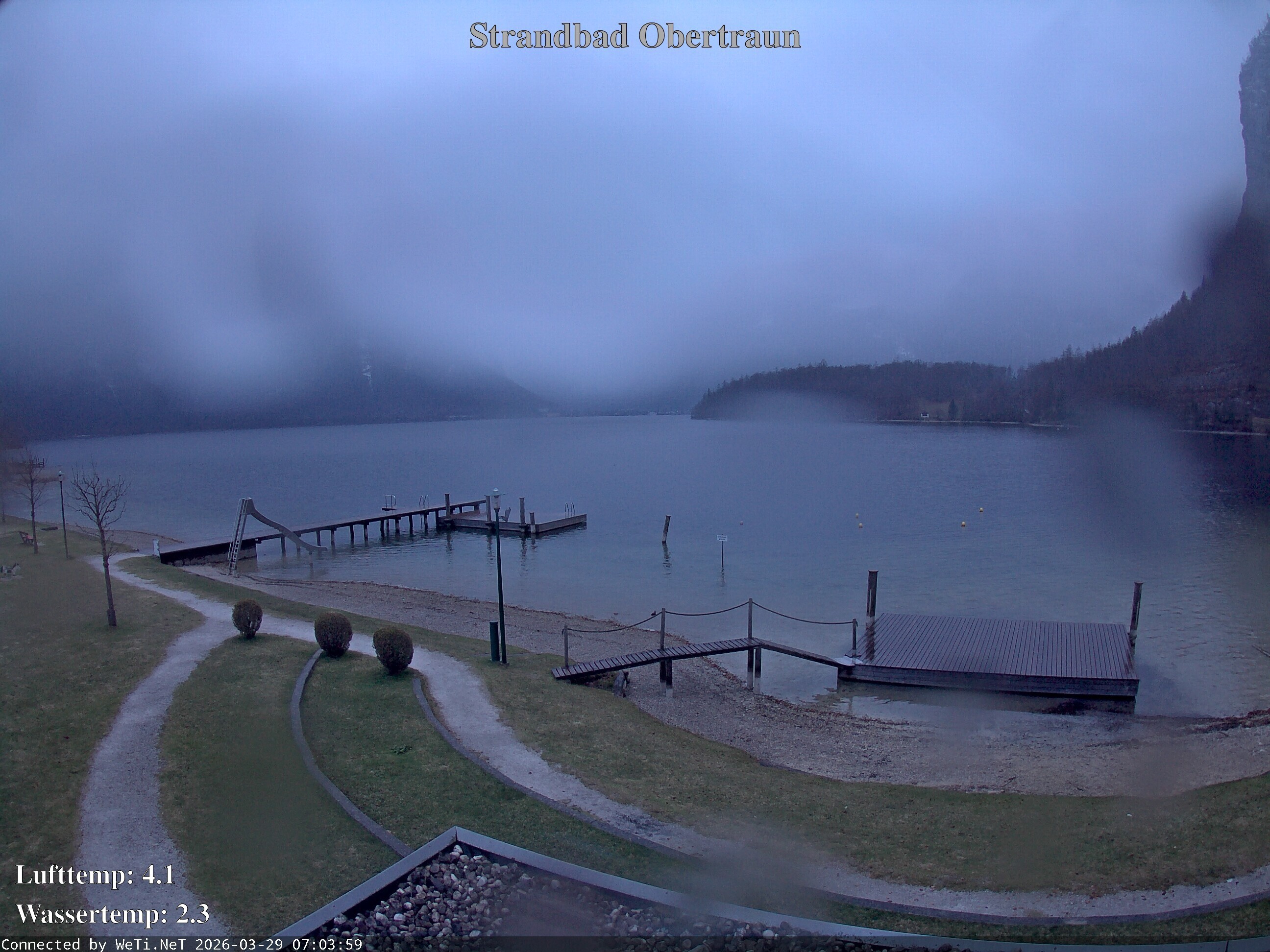Archiv Foto Webcam Hallstätter See: Strandbad Obertraun