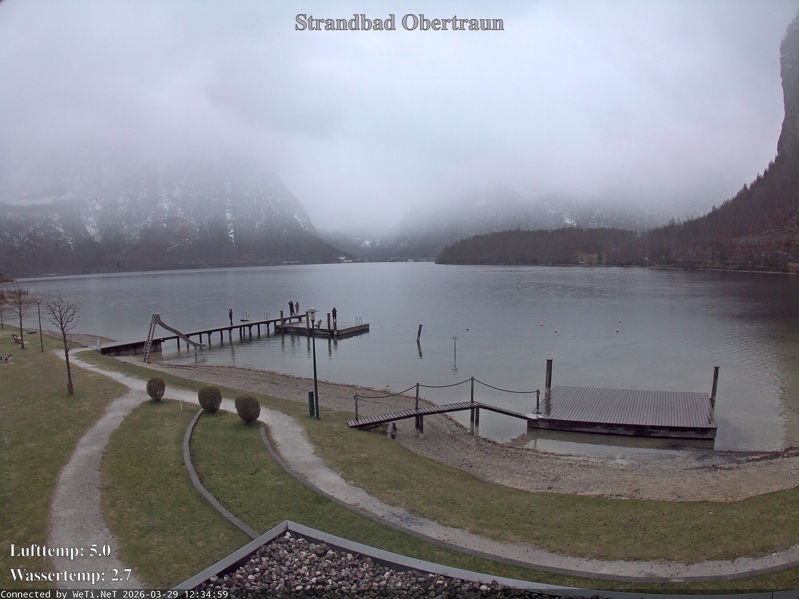 Archiv Foto Webcam Hallstätter See: Strandbad Obertraun