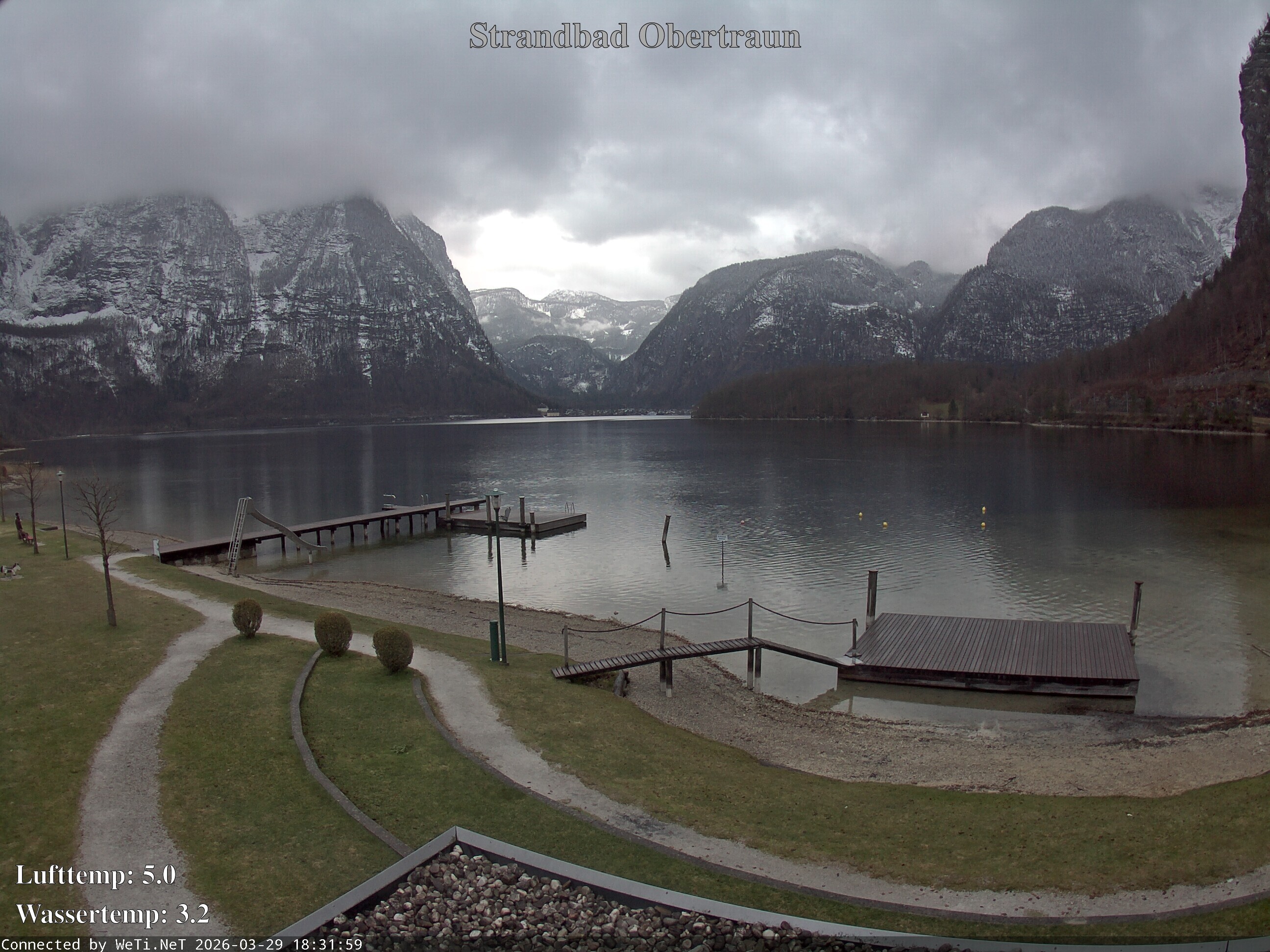 Archiv Foto Webcam Hallstätter See: Strandbad Obertraun