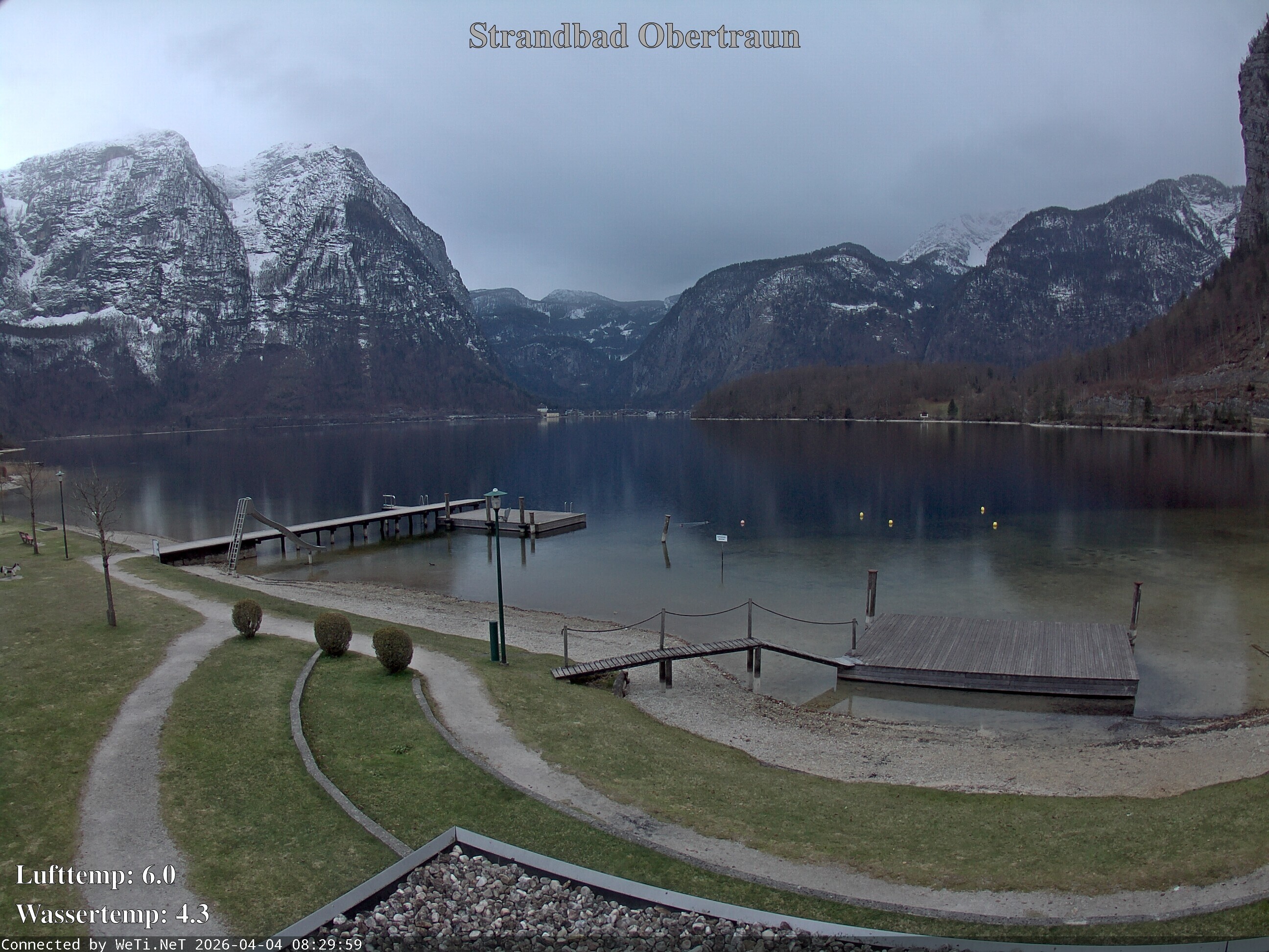 Archiv Foto Webcam Hallstätter See: Strandbad Obertraun