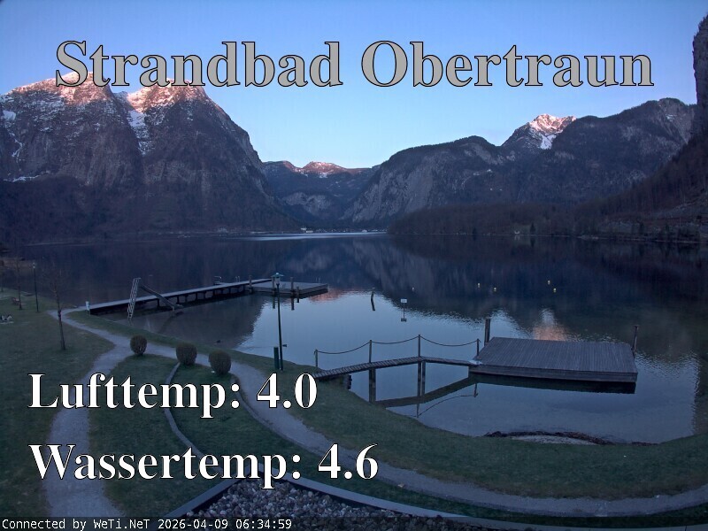 Archiv Foto Webcam Hallstätter See: Strandbad Obertraun